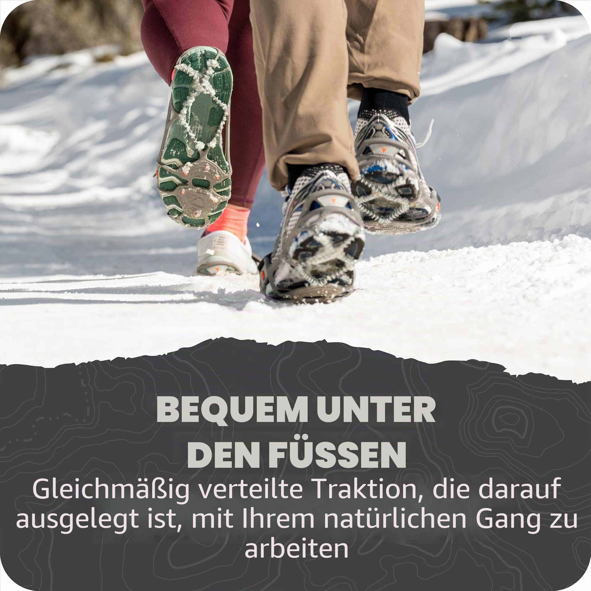 YAKTRAX Run Ice & Snow Grips für Laufschuhe, 3mm Carbide-Steel Spikes & 1.4mm Stainless-Steel Coils, bietet Traktion in EIS & Schnee, Grau