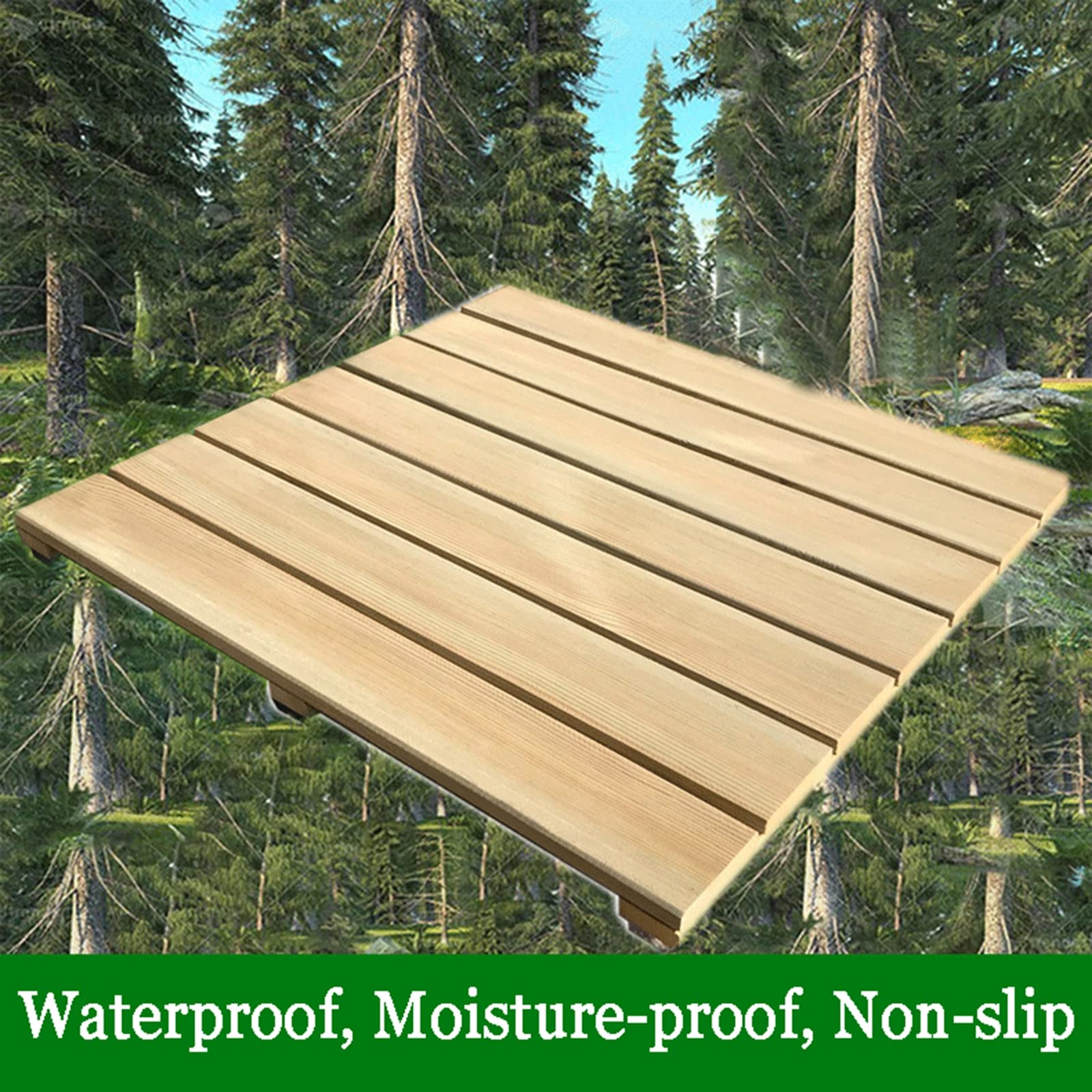 Pedana Doccia in Legno, Tappeto da Bagno in Legno in Legno in Legno Impermeabile per Bagno, Mazzino Non Slip, Tappeto in Legno per Vasca per Doccia E Sauna Pavimenti,75x110cm/30x43in