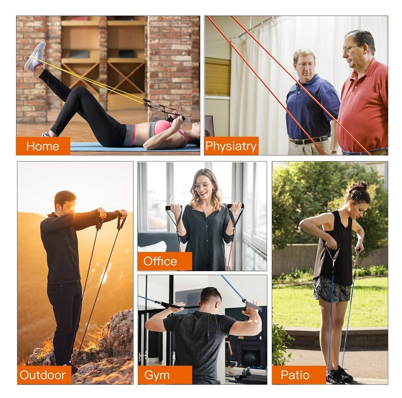 Widerstandsbänder mit Griffen Widerstandsbänder Set Workout Übung Fitness Gym Bänder