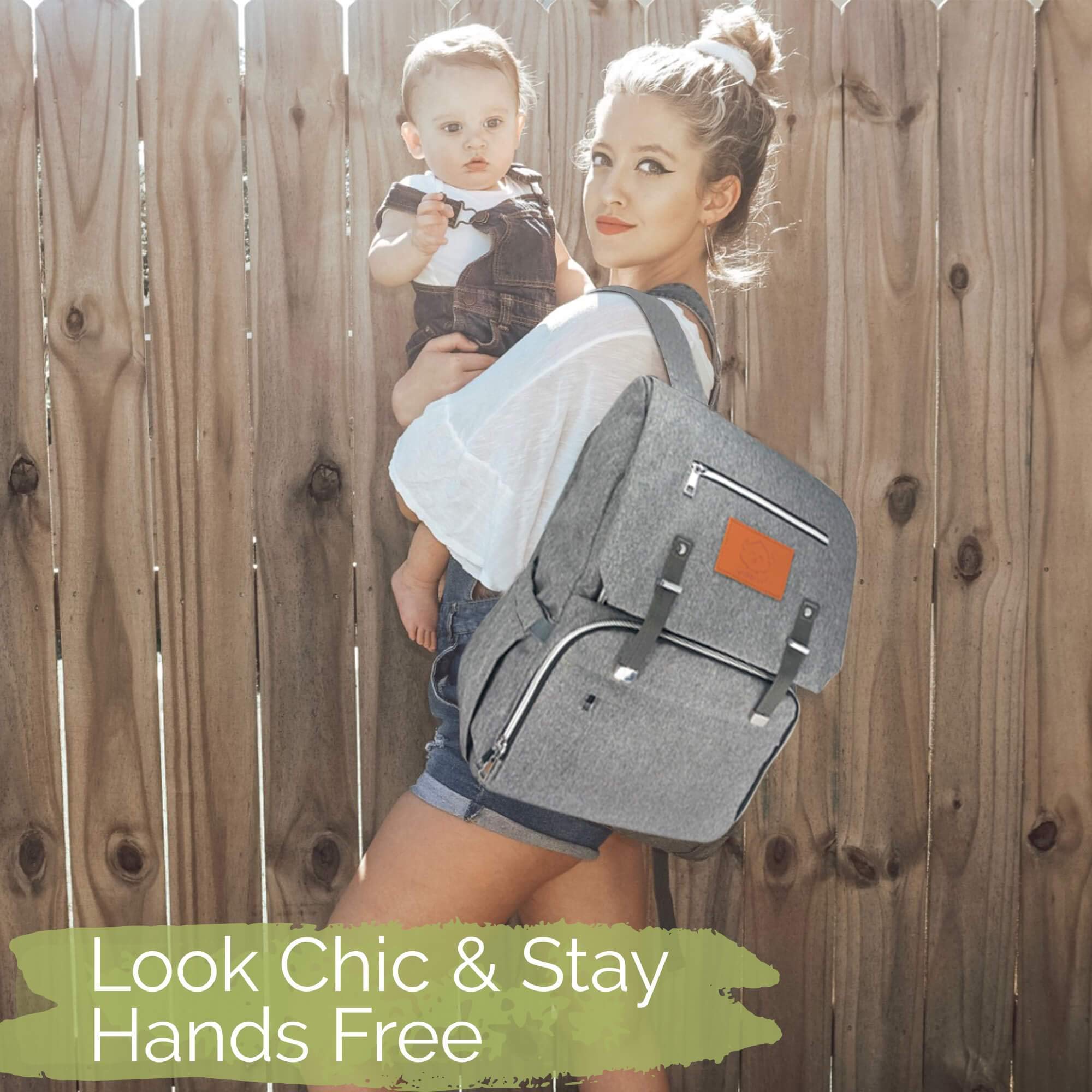 KeaBabies Zaino per pannolini per mamma e papà - Borse per bambini grandi da viaggio - Borsa per pannolini impermeabile premaman multifunzionale (Classic Gray)