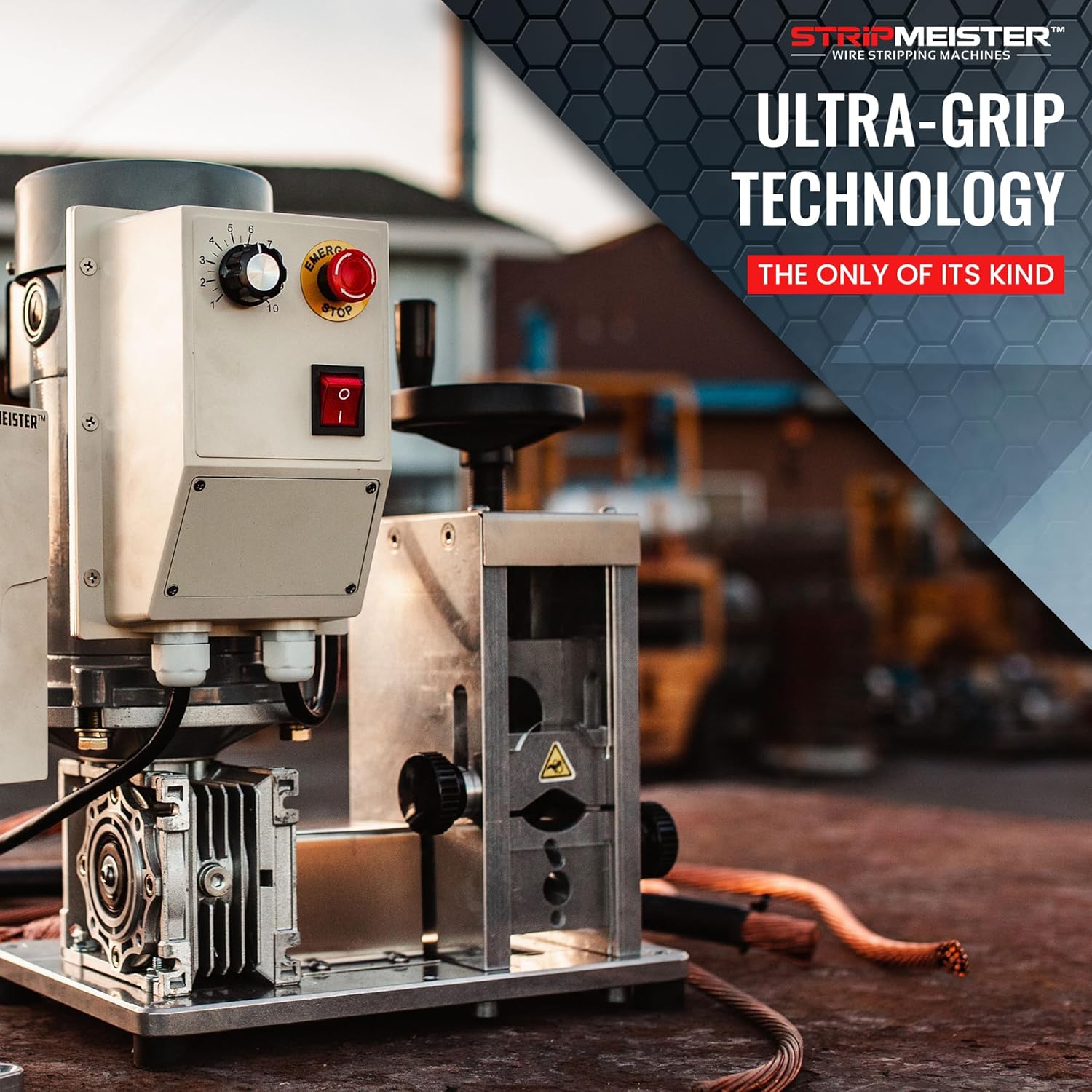 Automatic Wire Stripping Machine – StripMeister E1000 Electric Heavy‑Duty Wire Stripper for Copper & Aluminum Cables up to 1‑3/4”, Industrial‑Grade, Jam‑Free Design