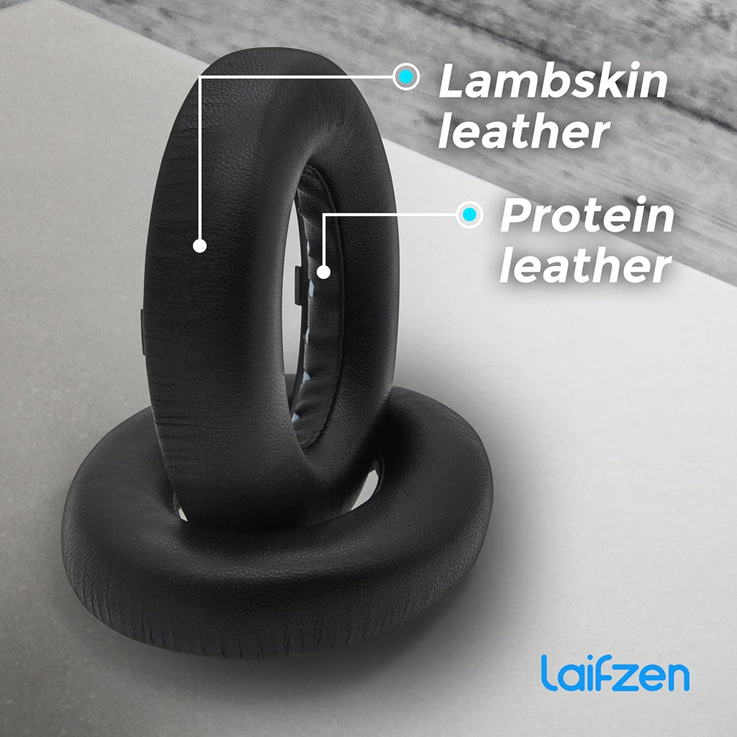 Lambskin NC 700 Earpads Real Leather Ear Pads Cushions Sheepskin Replacement Cups for Bose NC700 Noise Canceling Headphones (Black)