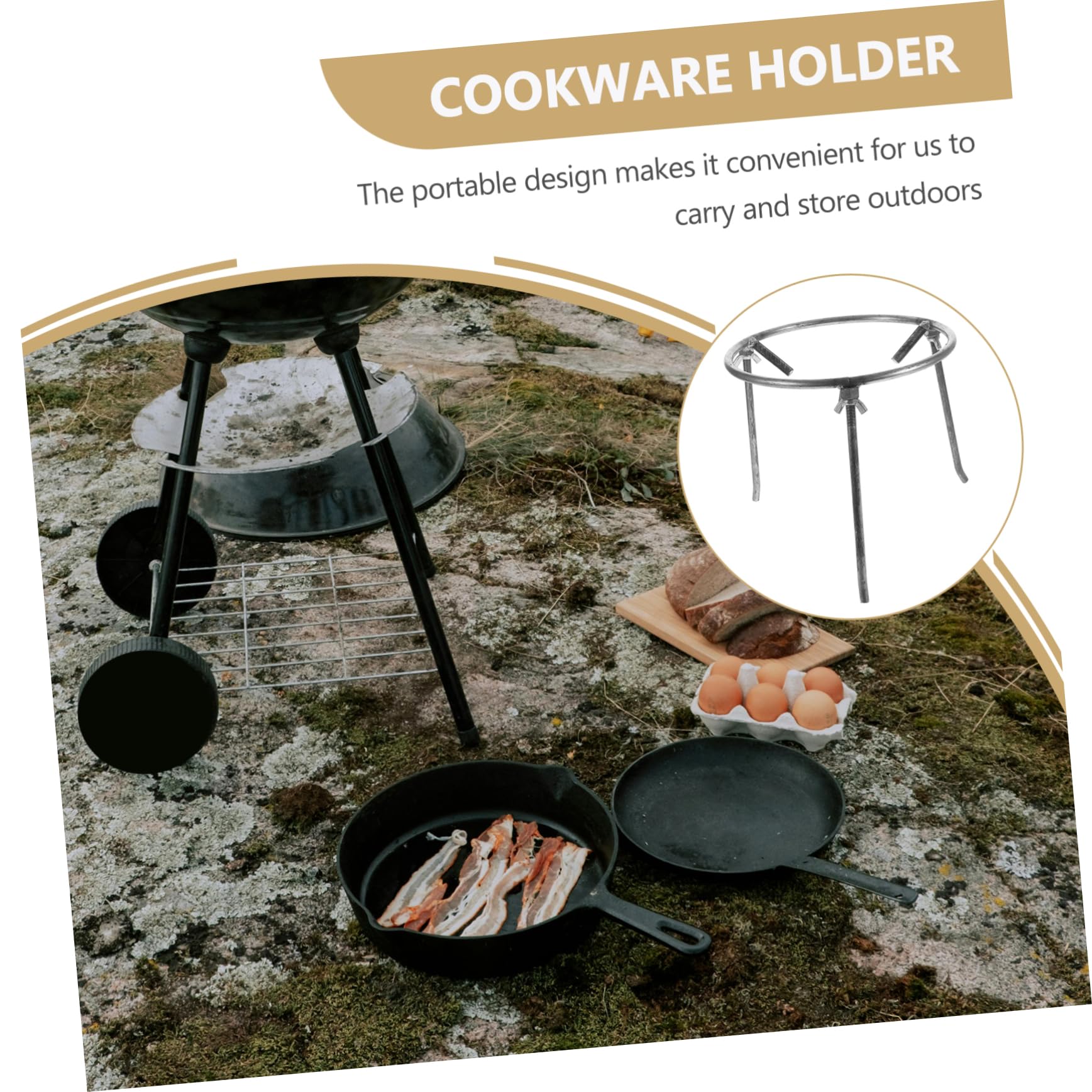 Toddmomy Trípode para Cocinar al Fuego y Soporte para Wok para Exterior, Desmontable y Estable en Acero, Adecuado para Fogatas y Camping al Aire Libre