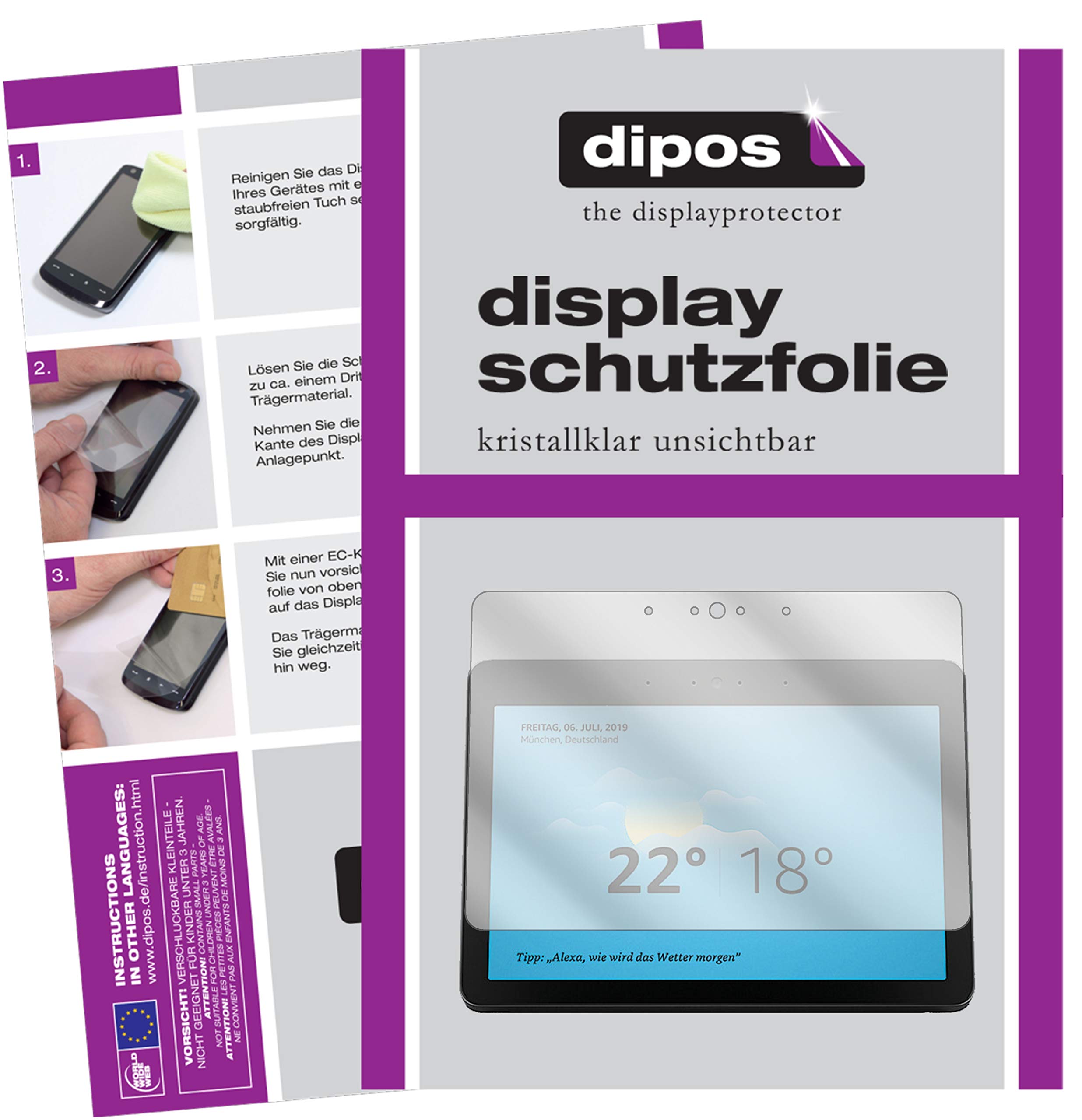 2x Pellicola per Amazon Echo Show Protettiva Protezione Schermo