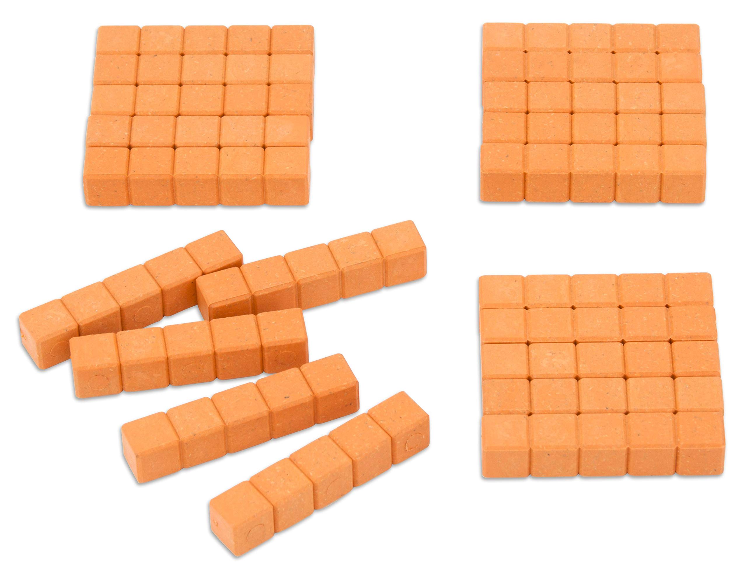 WISSNER active learning Orange Rod of 5, 20 pieces, made Out of RE-Wood, In a Poly Bag, Multi-color