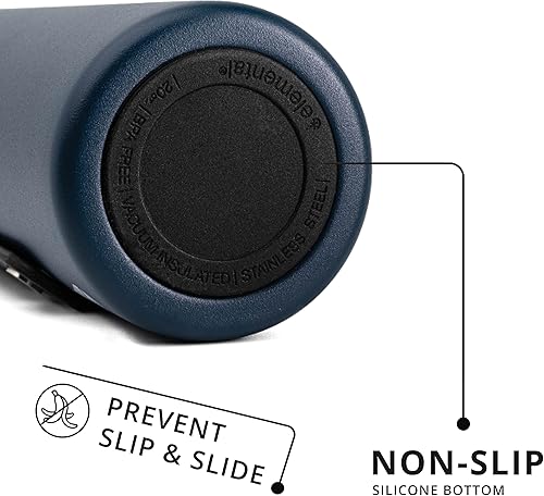 Vista 34 de Elemental Botella de agua icónica de acero inoxidable con pajilla, 32 onzas, a prueba de fugas, triple pared, aislada, para viajes y deportes, Azul