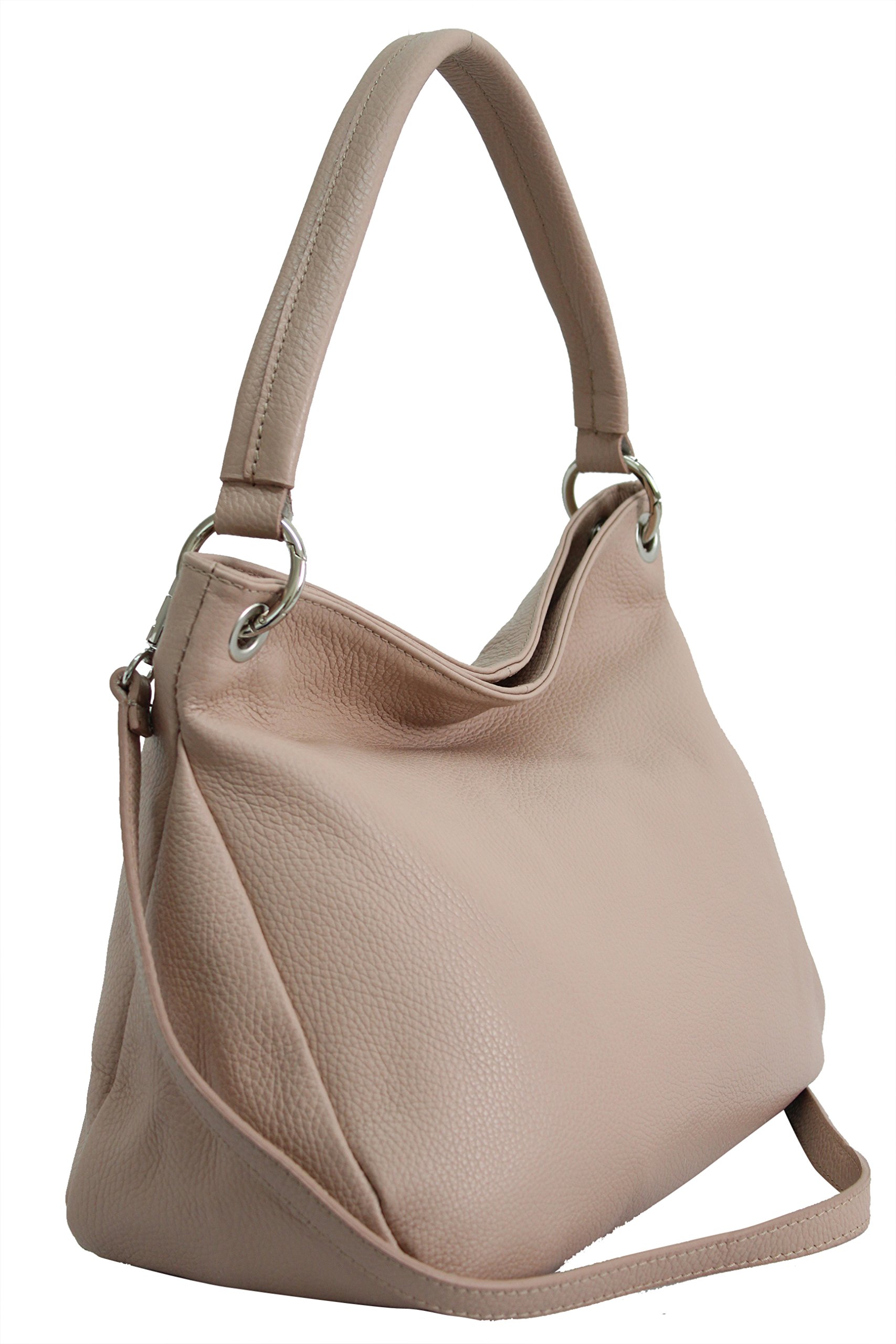 Ambra Moda Womens Genuine Leather Handbag Shoulder Bag Hobo Bag