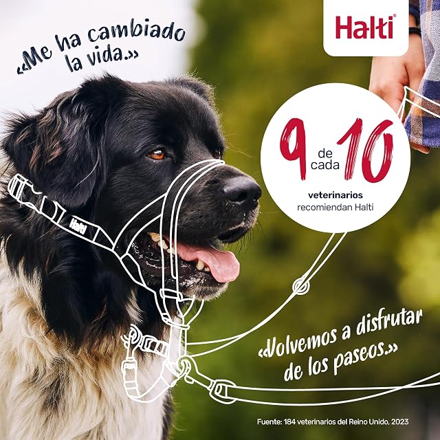 Foto 6 de 6 de Collar Ronzal HALTI - Para evitar que tu perro tire de la correa, Ajustable y Ligero, con banda de nariz…