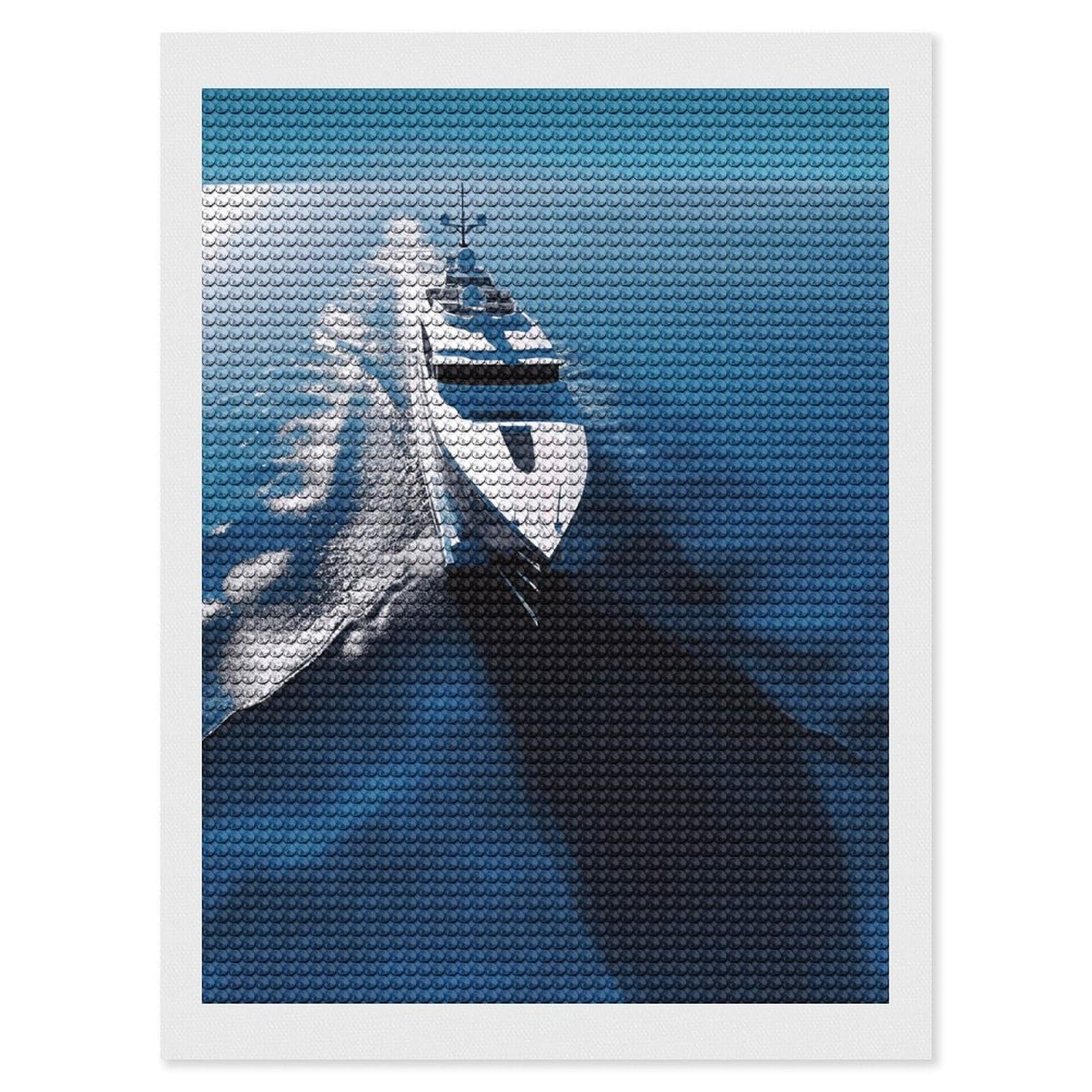 NONHAI Diamond Painting Kits for Adults - DIY Diamond Art Kits for Beginners - Full 5D Paint Drill Diamond Dots Paintings- Yacht ​ Sailboat Diamonds Pictures Gem Art and Craft Wall Decor 12"x16"