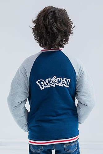 Miniatura 4 de Pokemon Chaqueta universitaria de felpa francesa con cremallera, tallas de niño pequeño a niño grande (4-18-20)