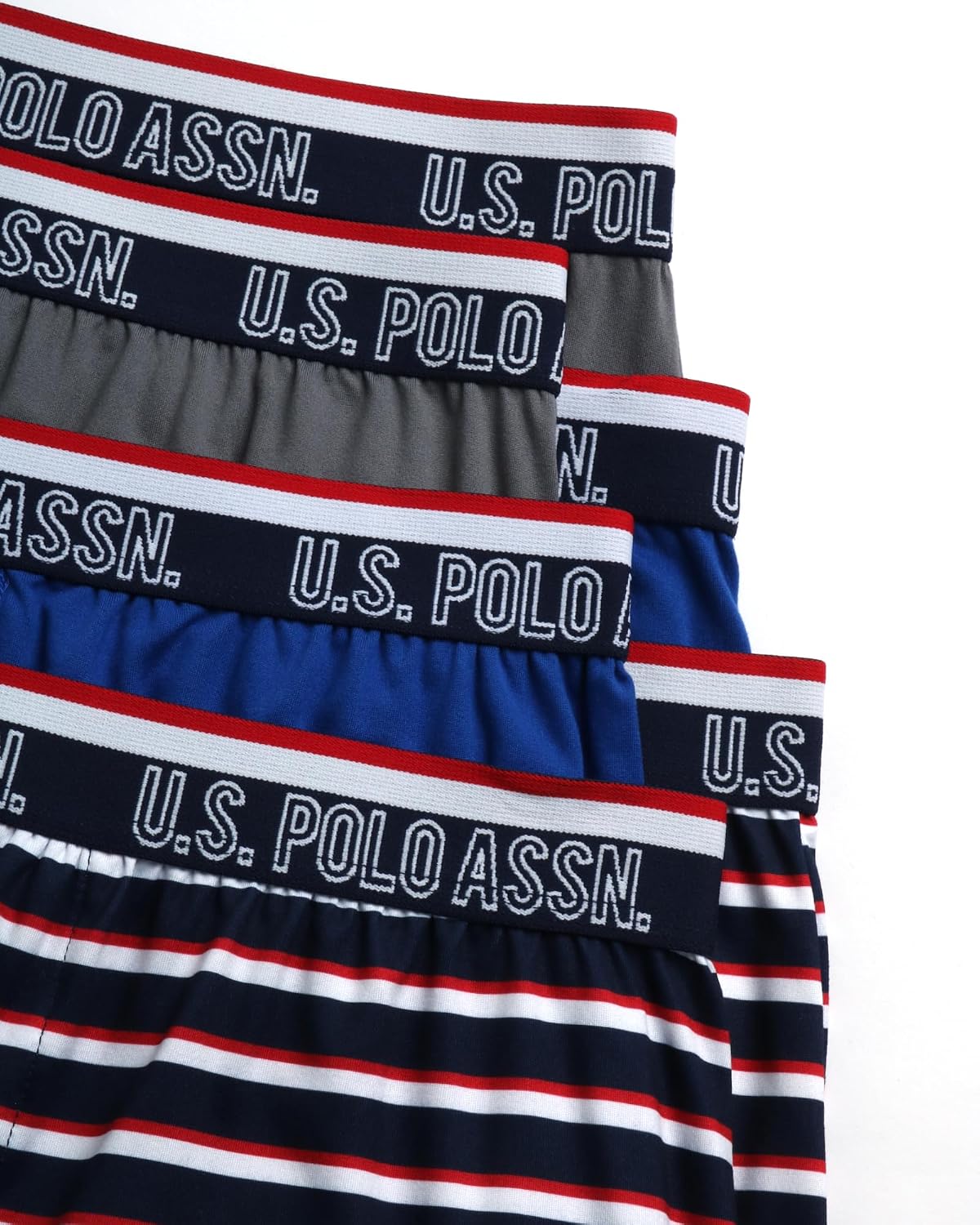 U.S. Polo Assn. Mens Boxer Briefs - 6 Pack 4'' Inseam Breathable Mens Underwear Boxer Shorts Pack with Functional Fly