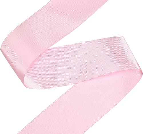 Miniatura 3 de YAMA Cinta de satén rosa de doble cara de 1 12 pulgadas, 25 yardas, cinta de tela rosa para envolver regalos, manualidades, lazos para el cabello,