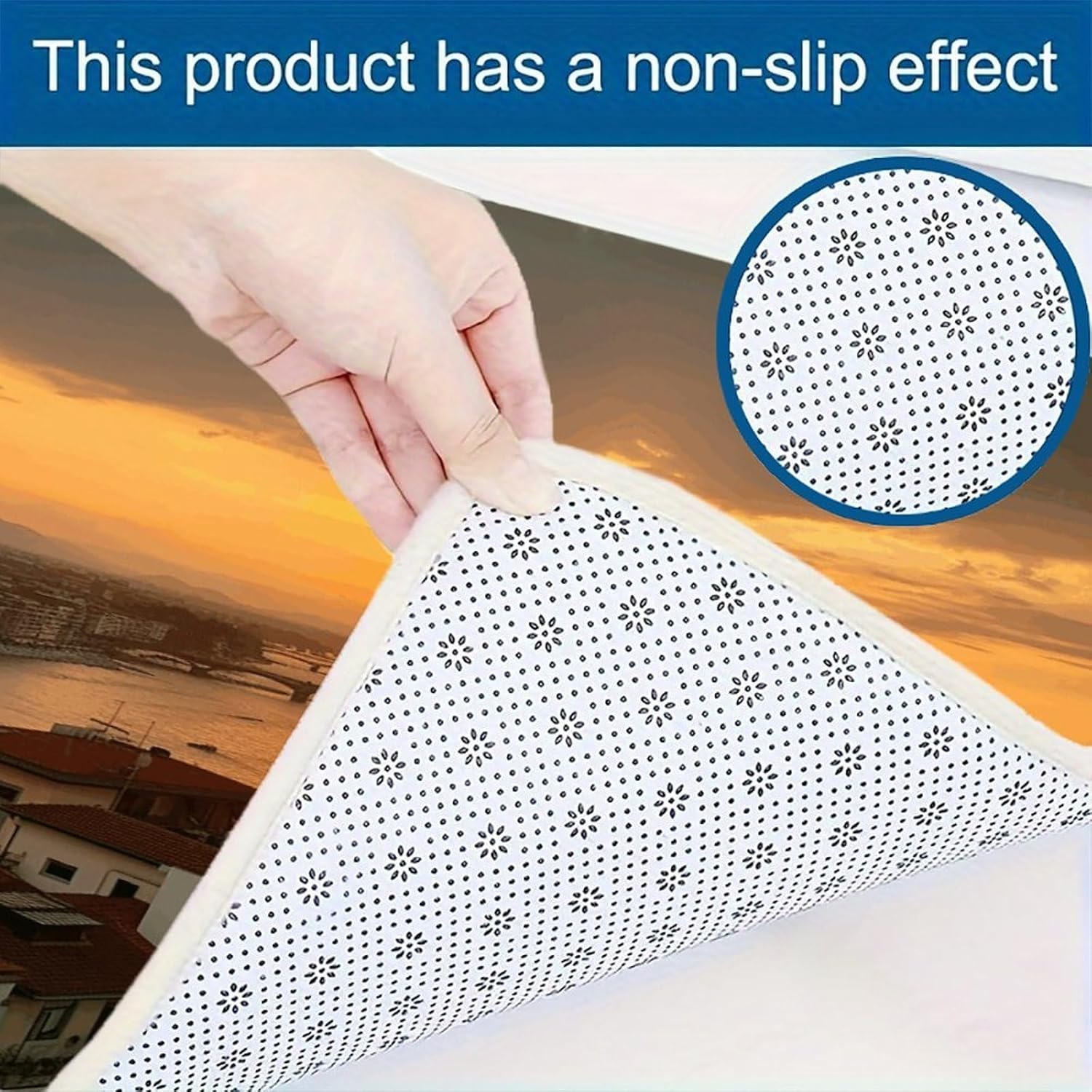 Sunset View Kitchen Rugs Set of 3 Non Slip Washable Kitchen Mats for Floor Soft Area Rug Kitchen Floor Mat Cushioned Anti Fatigue Mats Standing Sink Mat Decor Runner Rugs