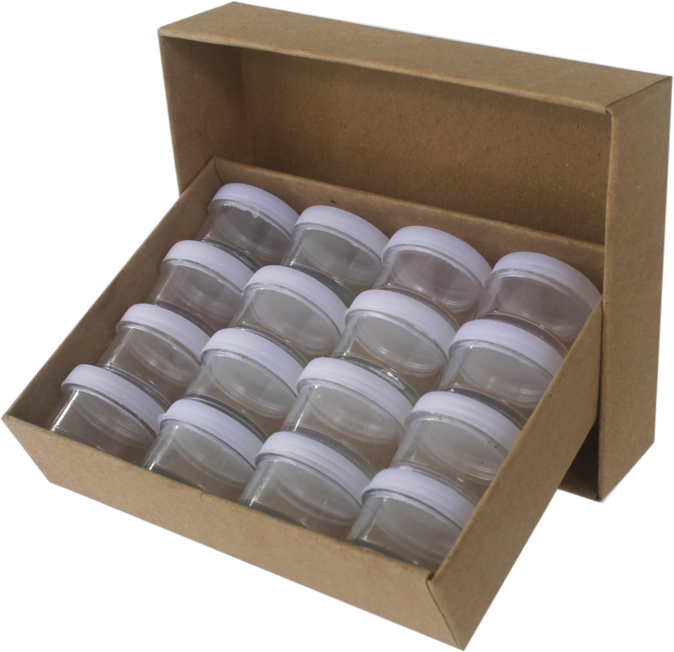 16 Small Plastic Pot Jars Cosmetic Containers with Lids 5-Gram