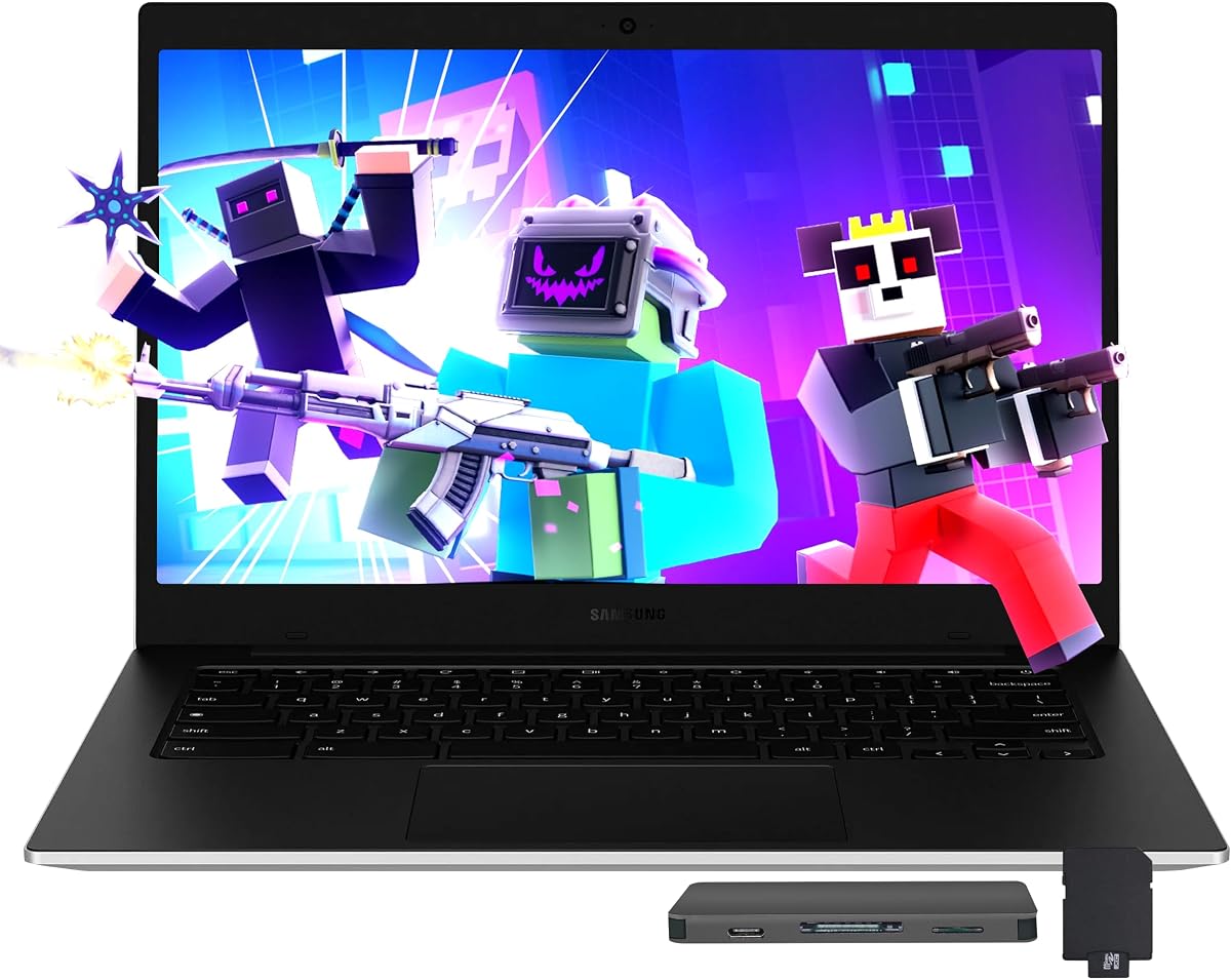 Laptop Galaxy Chromebook Go de 14" LED HD, Intel Celeron N4500, 4GB LPDDR4X, 1.12TB de almacenamiento (128GB eMMC+1TB Docking Station), Intel UHD Graphics, Wi-Fi 6, cámara web, Chrome OS, plateado