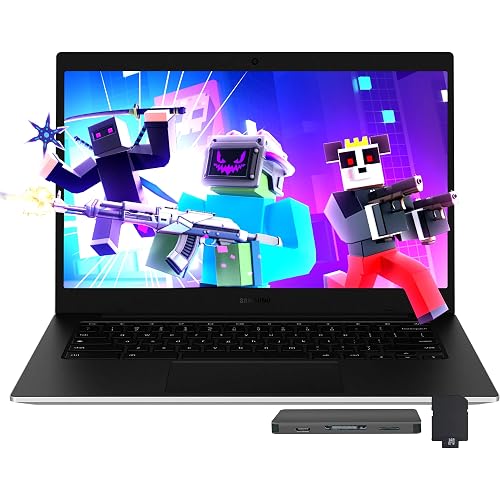 Samsung Galaxy Chromebook Go 14" LED HD Laptop, Intel Celeron N4500, 4GB LPDDR4X, 1.12TB Storage (128GB eMMC+1TB Docking Station Set), Intel UHD Graphics, Wi-Fi 6, Webcam, Chrome OS, Silver