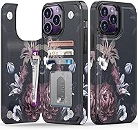 Vista 290 de LETO para iPhone 15 Pro Funda tipo cartera - Tapa tipo folio con patada - Diseños de moda - Tarjetero - Funda protectora para mujeres y niñas - 6.1