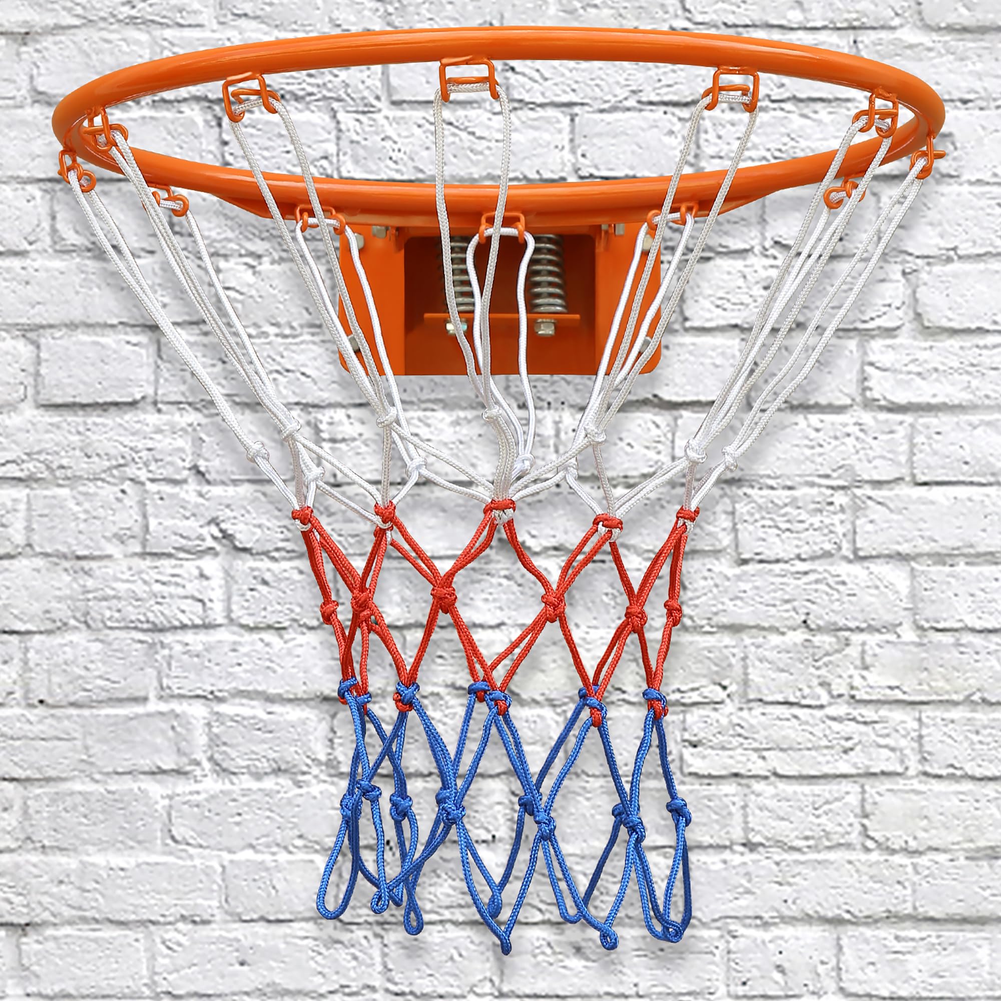Aro de Baloncesto de Hierro con Red, Exterior e Interior, Naranja, 45cm