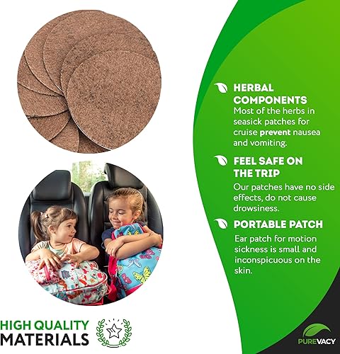Miniatura 3 de Paquete de 40 parches para mareo por movimiento para crucero, mareos, vértigo. Parches beige detrás de la oreja para avión, automóvil, artículos