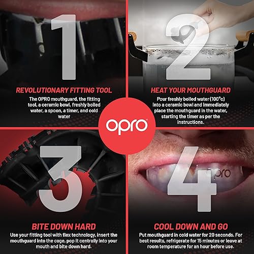 Miniatura 7 de OPRO Silver Level - Protector bucal deportivo para adultos y jóvenes con funda, protector de encías con revolucionaria tecnología de ajuste para