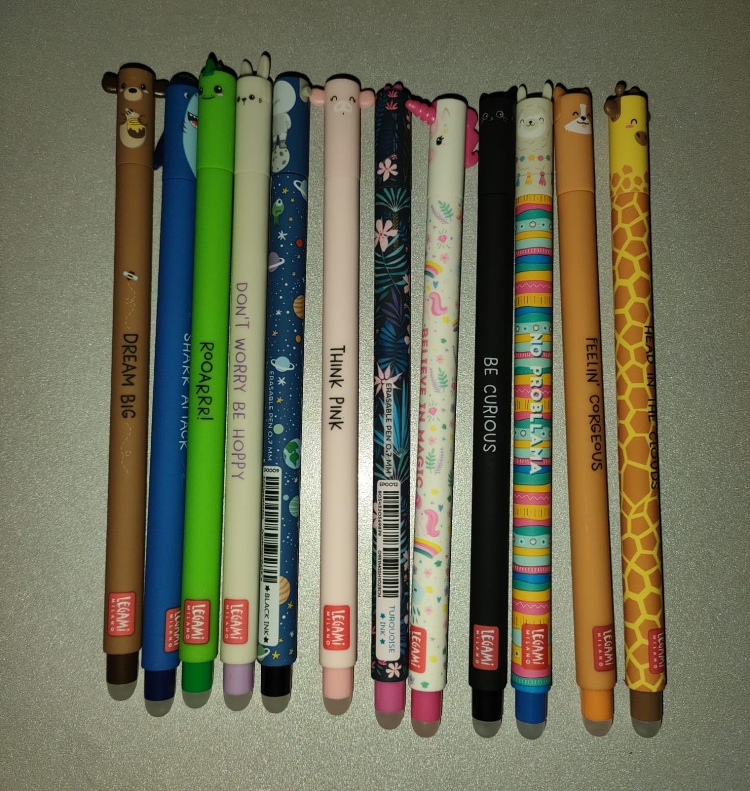 Legami - Juego de 12 bolígrafos de gel borrables Legami