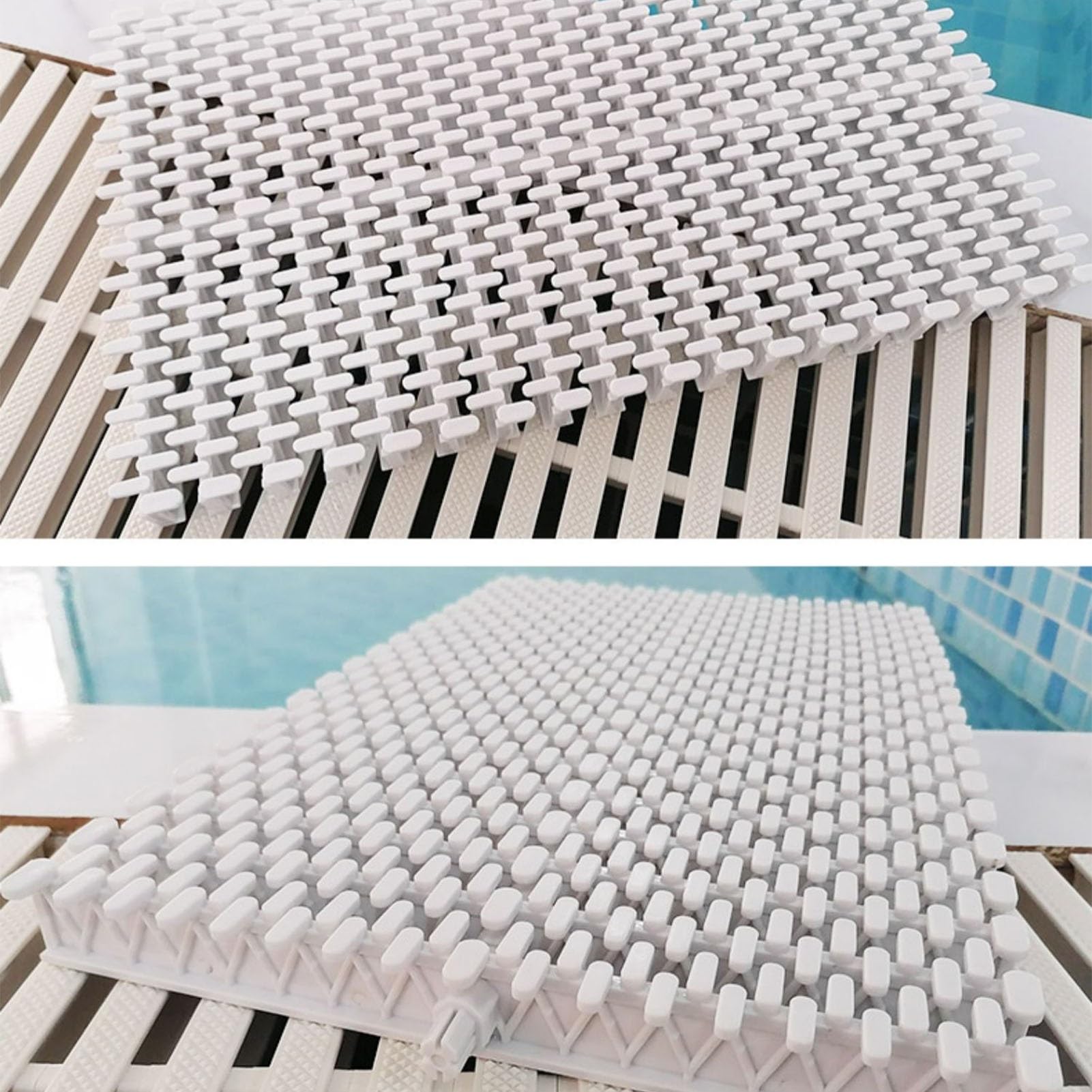 Generico 10 Griglie di Scarico per Piscina - Griglia di troppopieno in plastica PP Resistente, 18x100 cm, per coperture di Scarico di Piscine Interne/Esterne, griglia di drenaggio efficiente per Il f