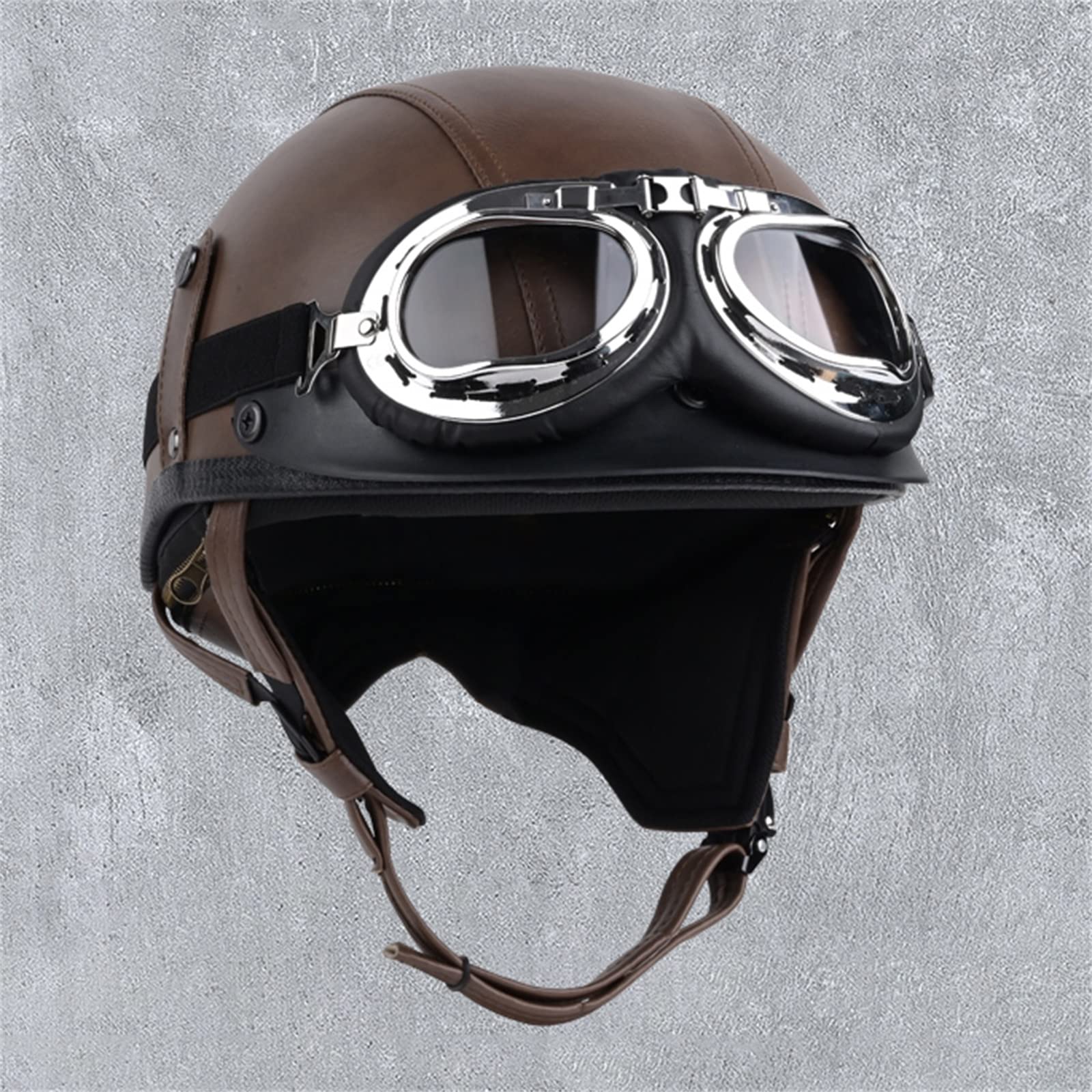 Casco Moto Jet Aperto BGMKE - Mezzo Casco Stile Retrò - ECE Certificato - Unisex Adulto (Taglia 53-58 Cm)