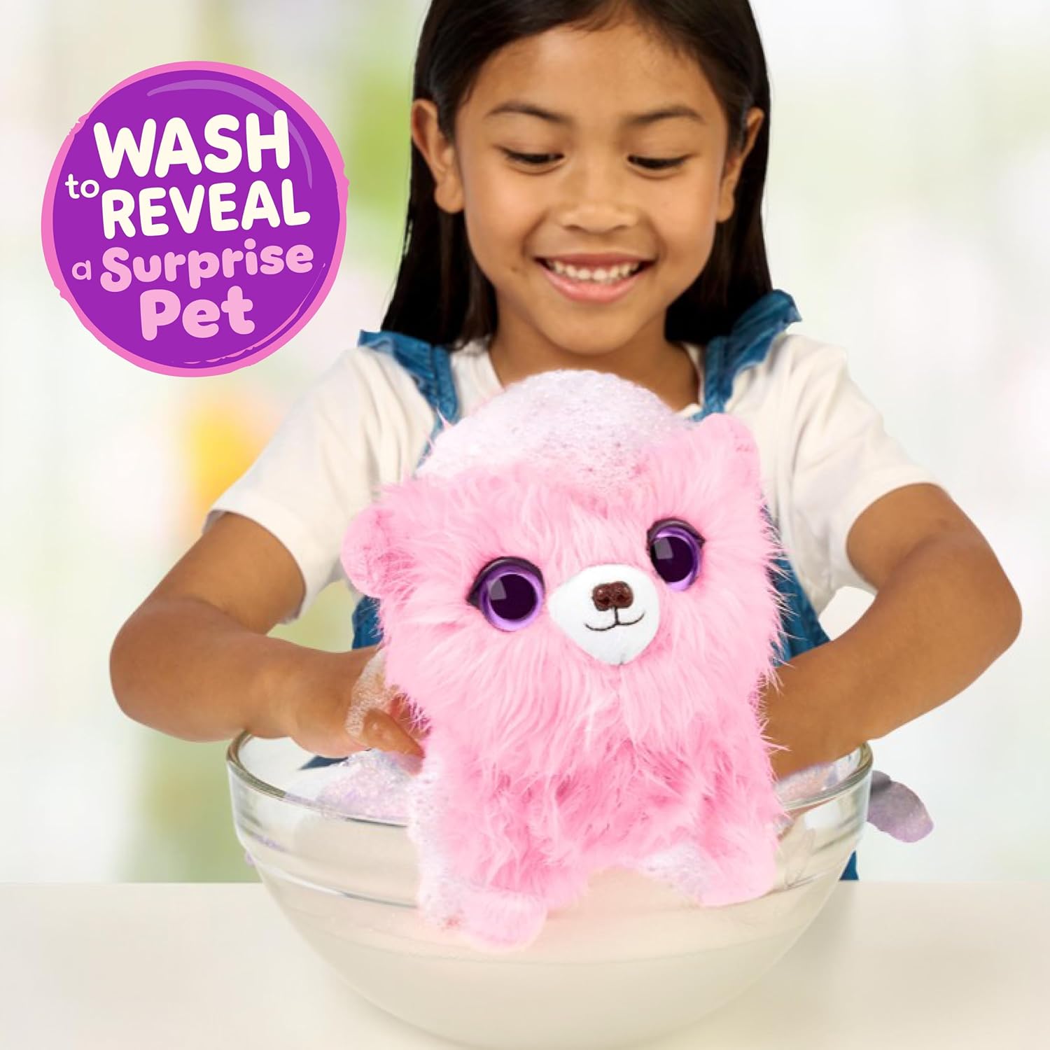 SCRUFFALUVS Pink Surprise Pet, Mystery Plush Toys, Stuffed Animals, Wash to Reveal 1 of 3 Rescue Pets: Puppy, Bunny, or Kitty - Includes 8.7" Deluxe Pet Carrier - Styles May Vary - Image 4