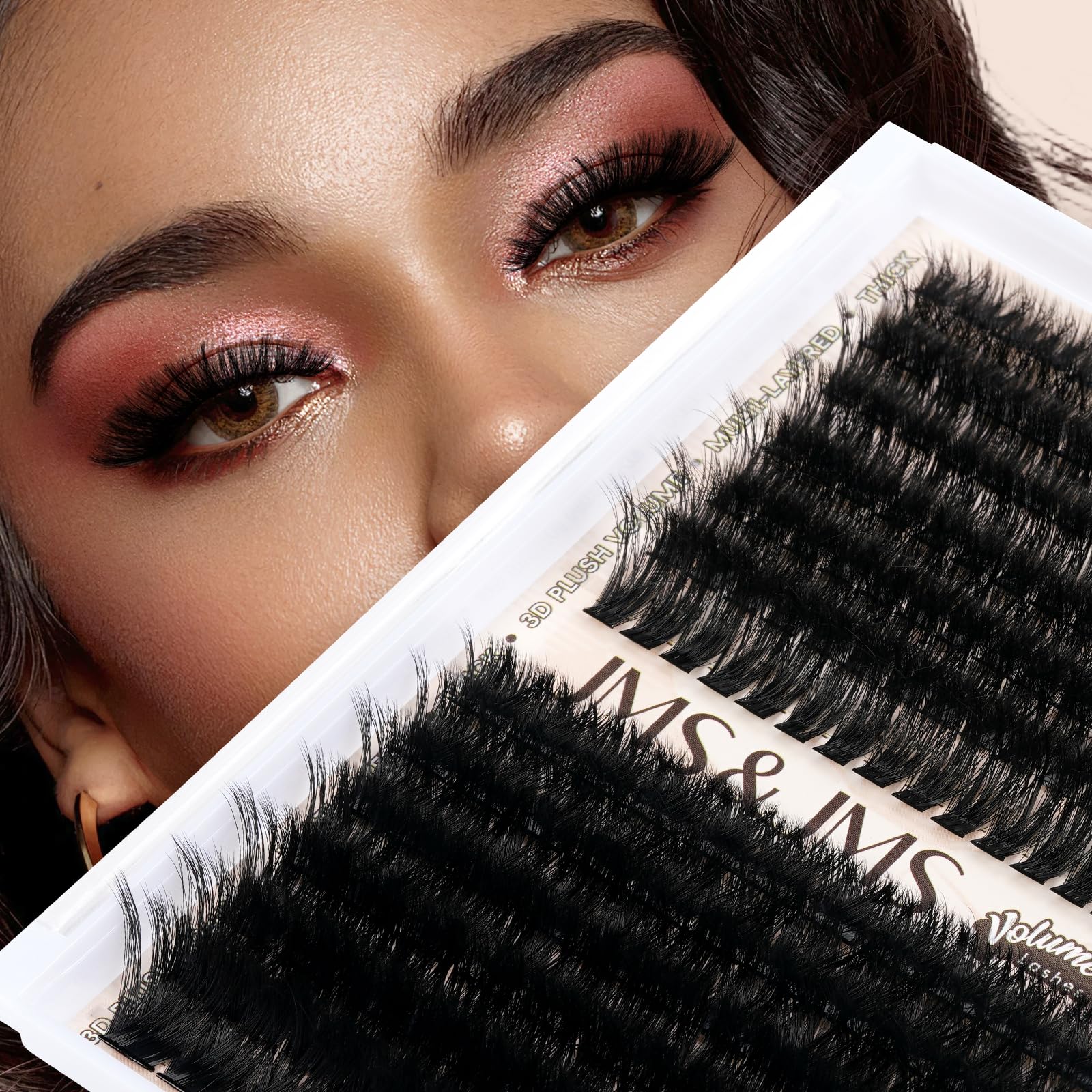 JMS JMS Lash Clusters 3D Effect Cluster Lashes 100D 200D D Curl Lash Cluster Eyelash Extensions Mix10-18mm Individual