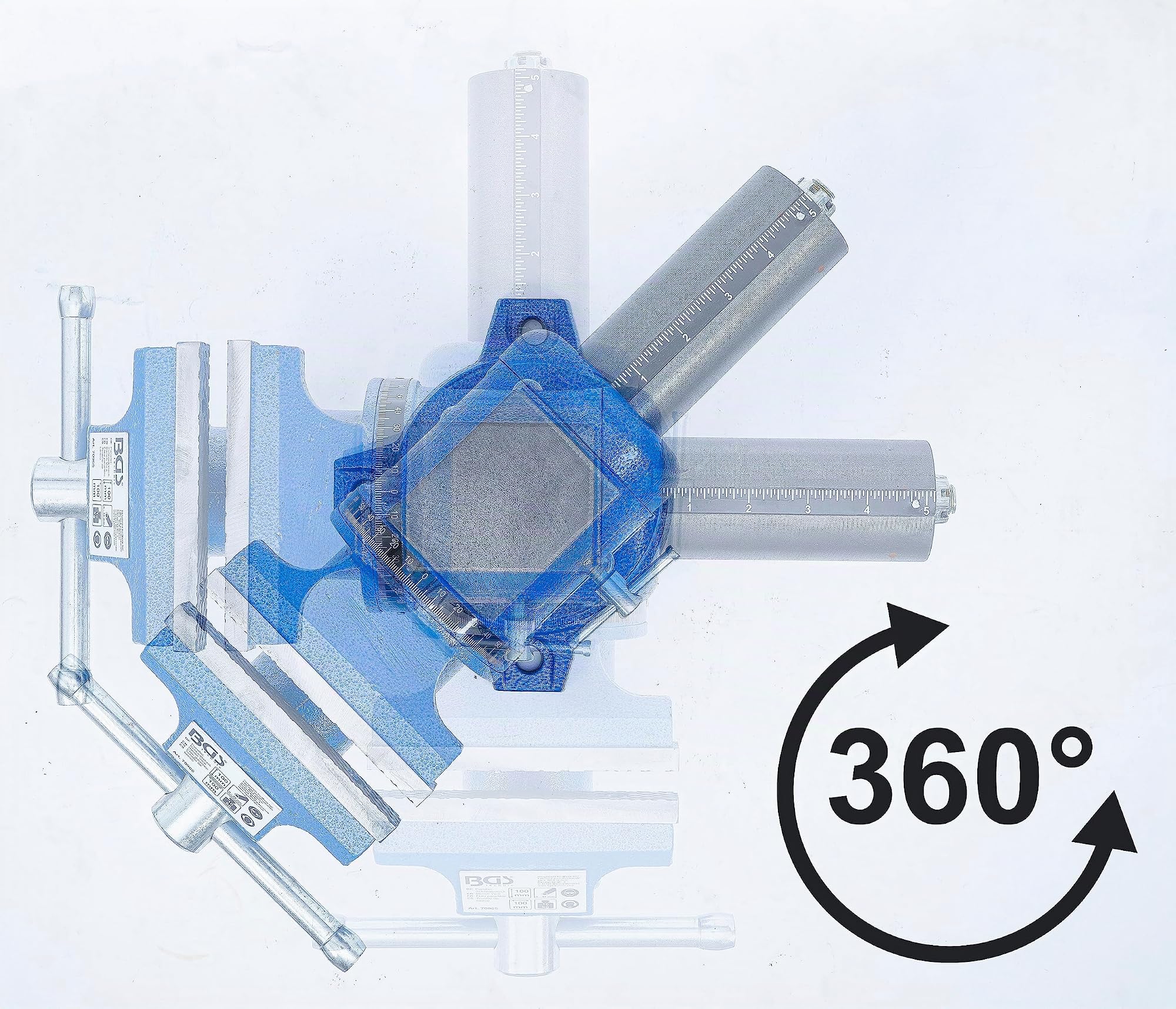 BGS 70965 | Étau parallèle | mâchoires 100 mm | Rotation possible sur 360°