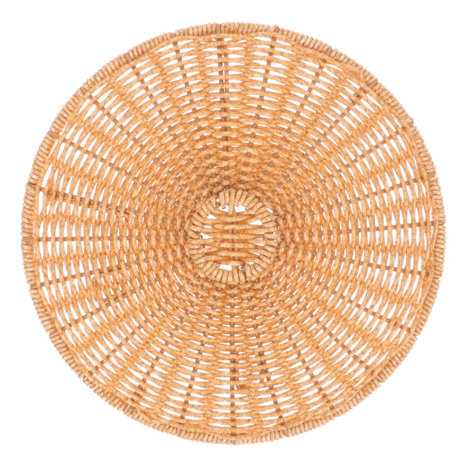 MAGICLULU Round Imitation Rattan Lid for Bathroom Waste Bin Chic Elegant Plastic Cover for Storage Baskets Multi Purpose Use in Home Decor Smooth Surface Design for Rustic Farmhouse Styles