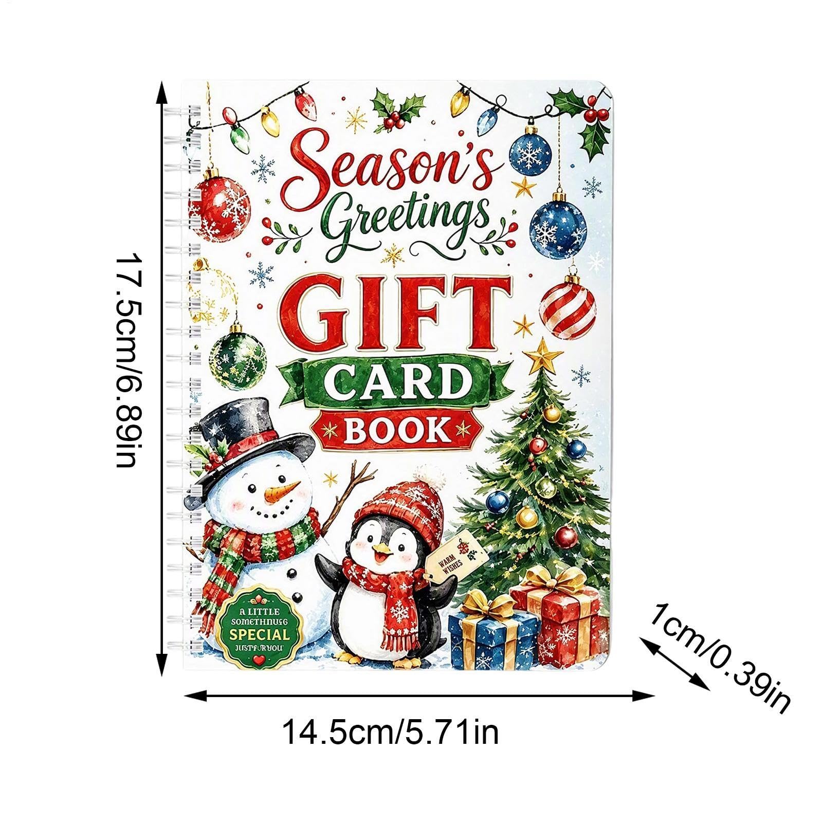 Livres de cartes-cadeaux pour Noël à spirales avec porte-monnaie