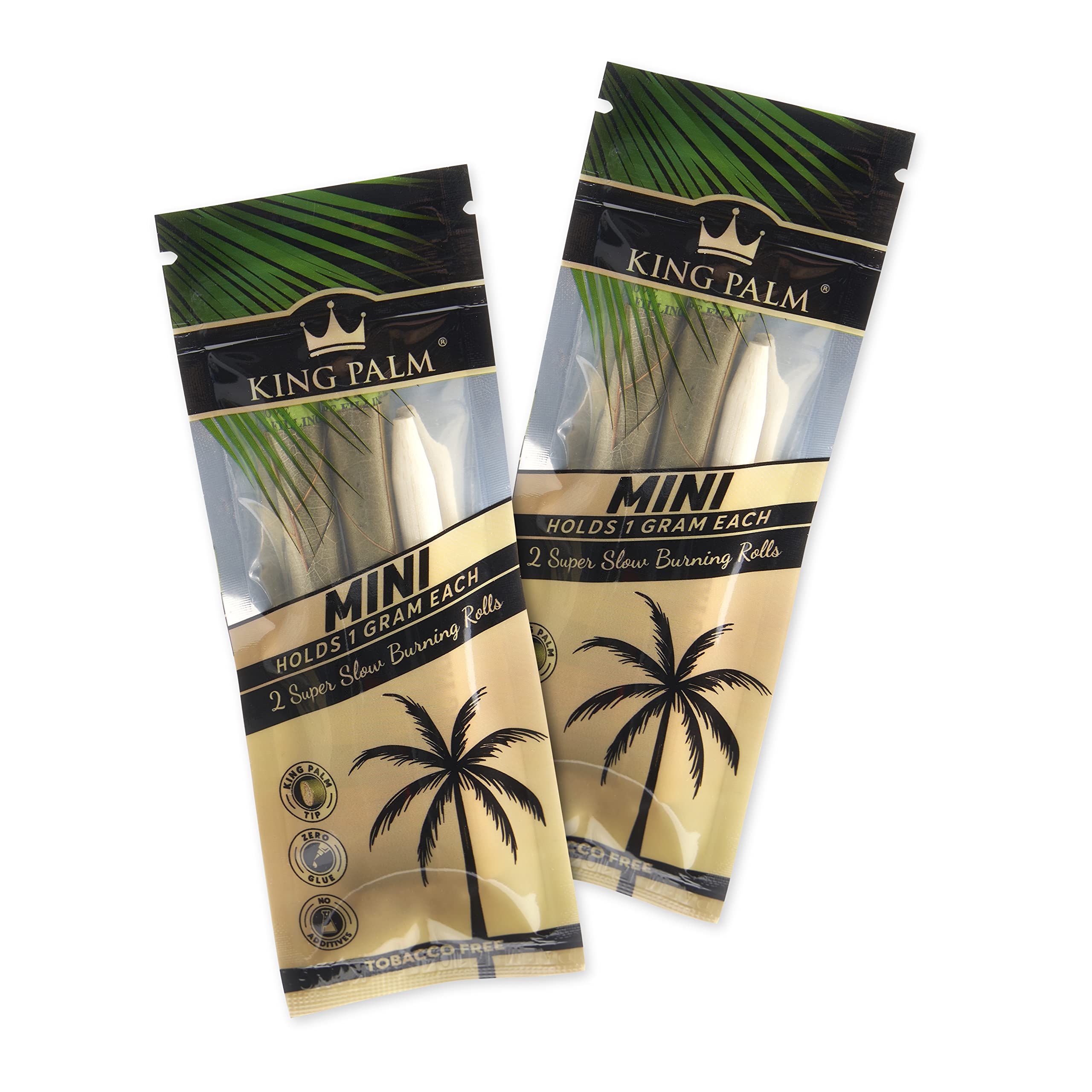 King Palm | 4 Natural Mini Leaf Pre Rolls | (Unflavoured) - 100% Organic | Pre Rolled Cones (Twin Pack)