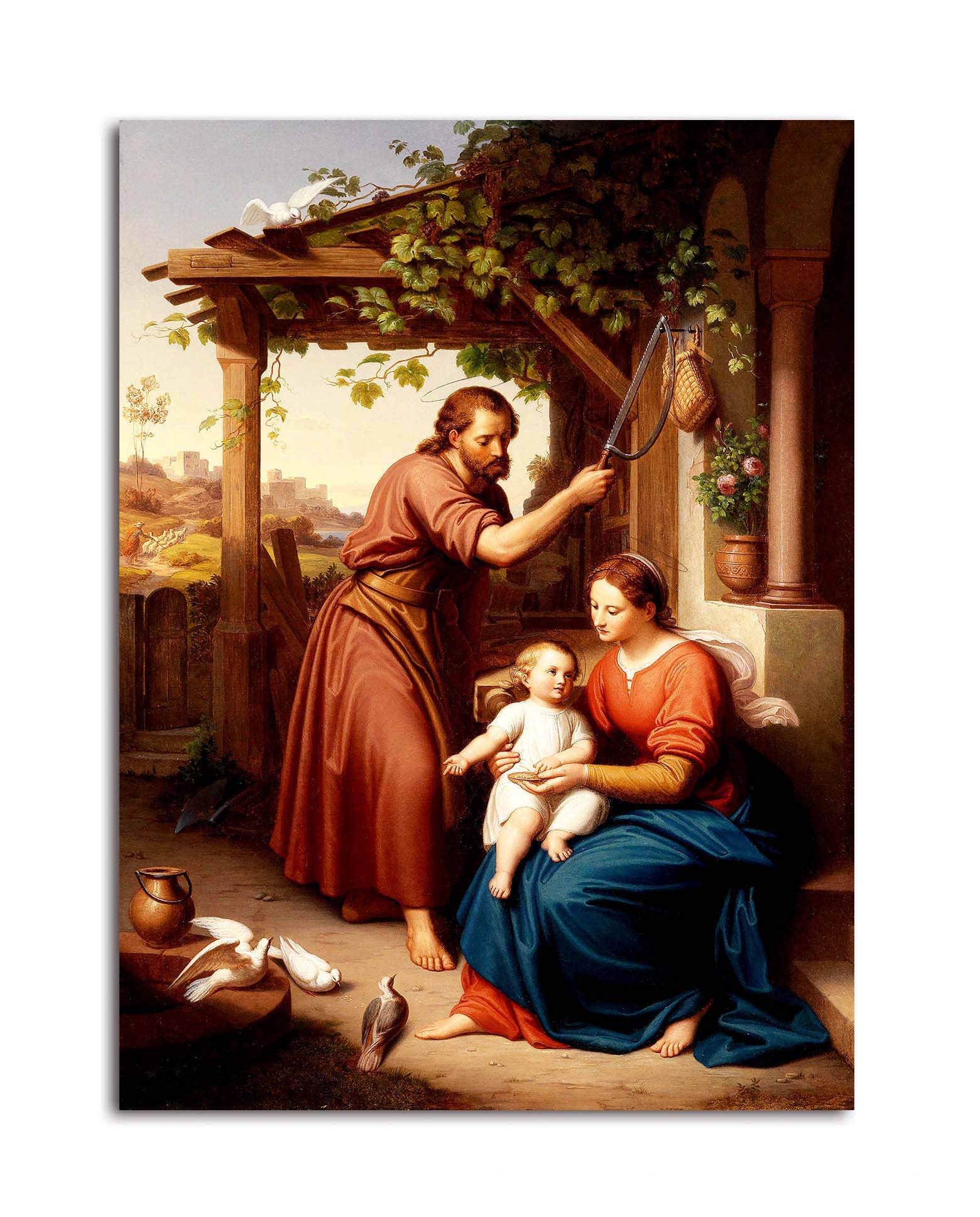 Tamatina Religious Art Canvas Painting|Mother Mary & Baby Jesus |Size-36X27 Inches.