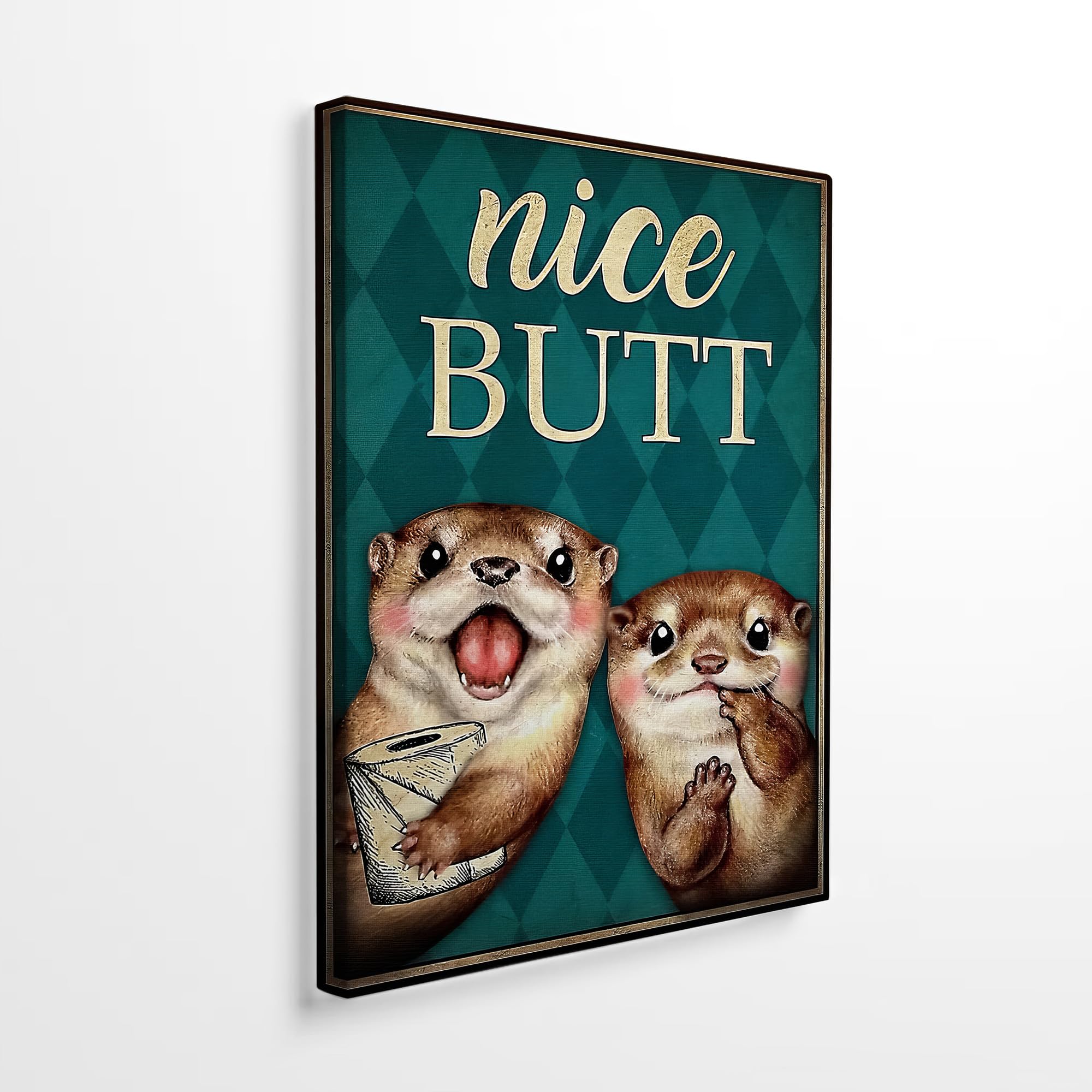 DIHSIEG Inspirational Canvas Wall Art funny bathroom wall art Print Poster, Frameless Canvas Decor,With hook, can be placed on the table,Motivational Prints,Dark 12x16 Inch animal10 12"L x 16"W