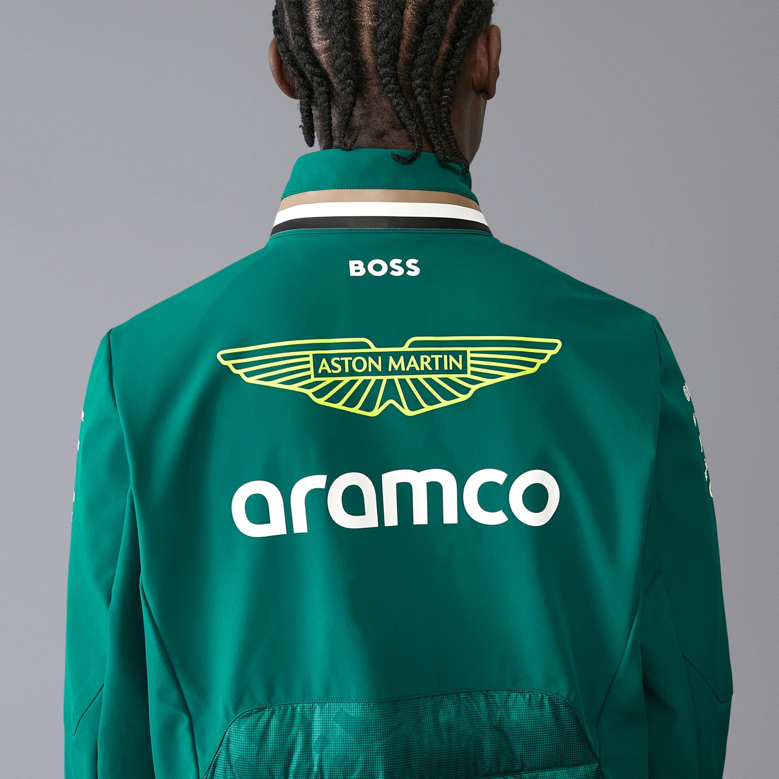 Aston Martin F1 Chaqueta híbrida del equipo 2024 para hombre con acolchado Thermore - Verde - Talla: 3XL