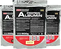 Kit 3x Albumina Protein Baunilha, Chocolate e Morango 500g - Bodybuilders