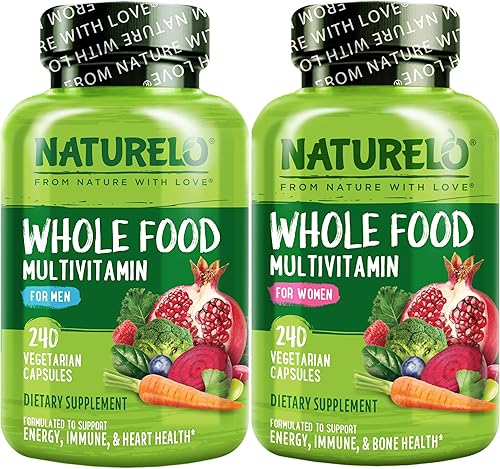 NATURELO Multivitamínico de alimentos integrales para mujeres, 240 unidades multivitamínico de alimentos integrales para hombres, 240 unidades