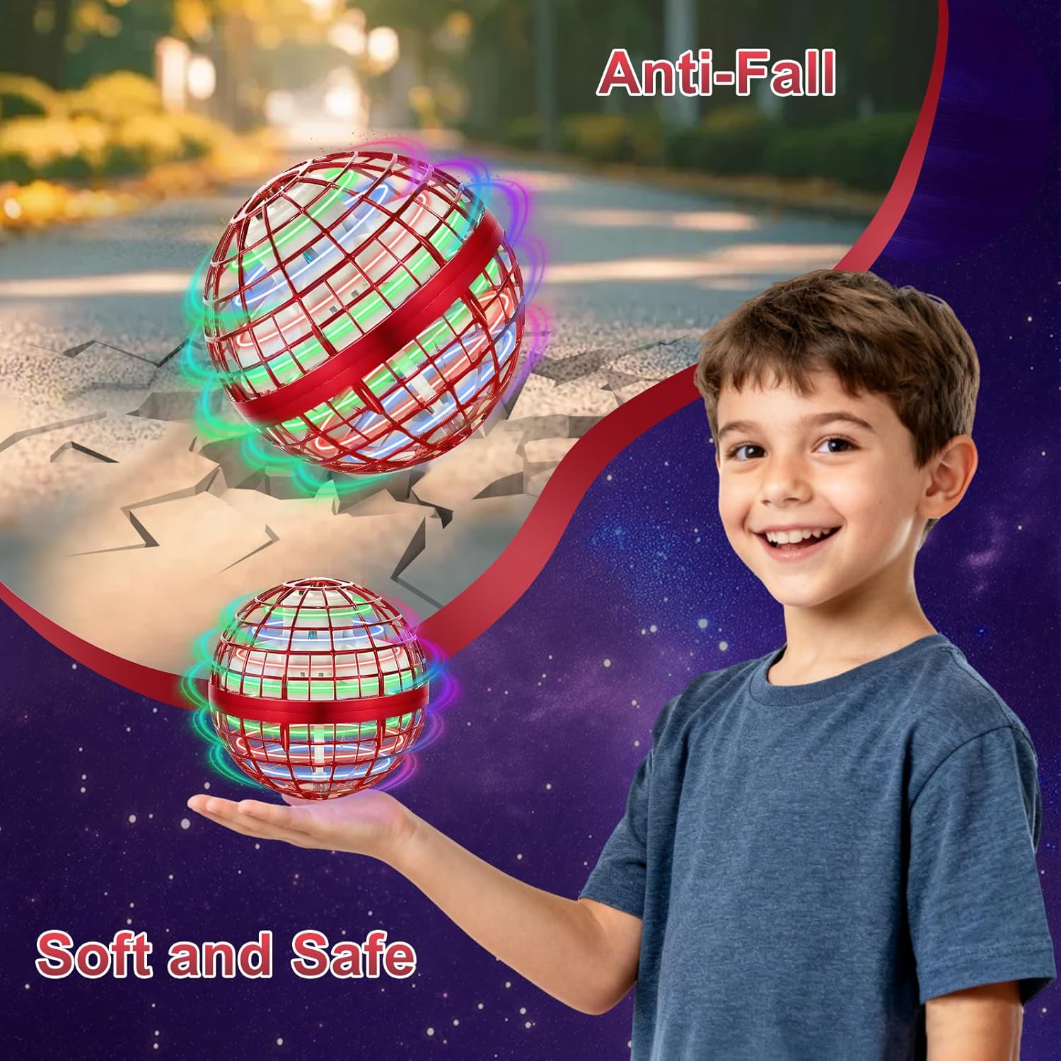 OFUN Flying Orb Ball Toys 2025 - Hover Ball Cosmic Globe Boomerang, Hand Controlled Drone Orbit, Cool Spinning Outdoor Toys Gifts for 6 7 8 9 10+ Year Old Boys Girls Teens Adults - Image 3