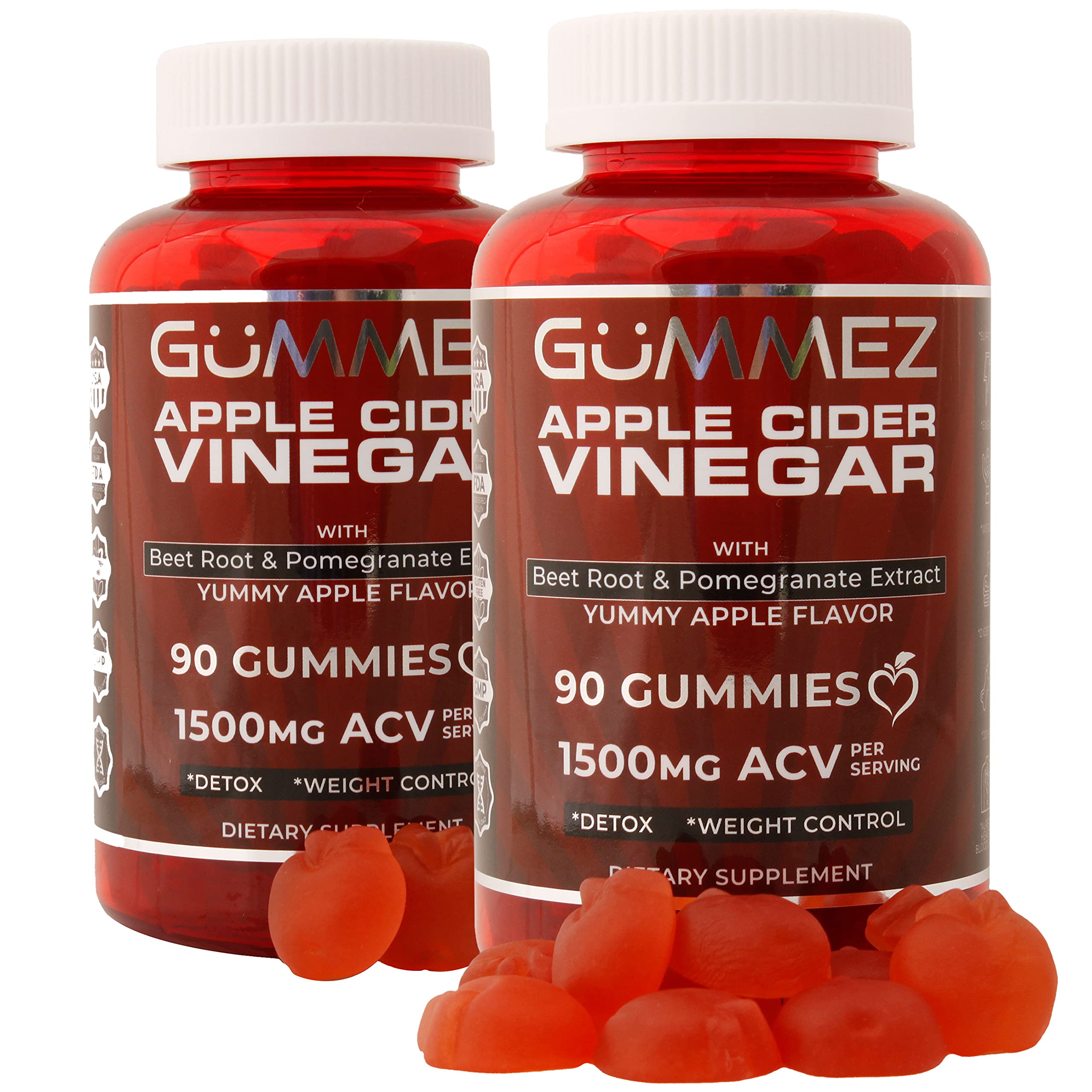 Buy Apple Cider Vinegar Gummies 2 Pack 180 Count Tot., 1500mg. Gummez