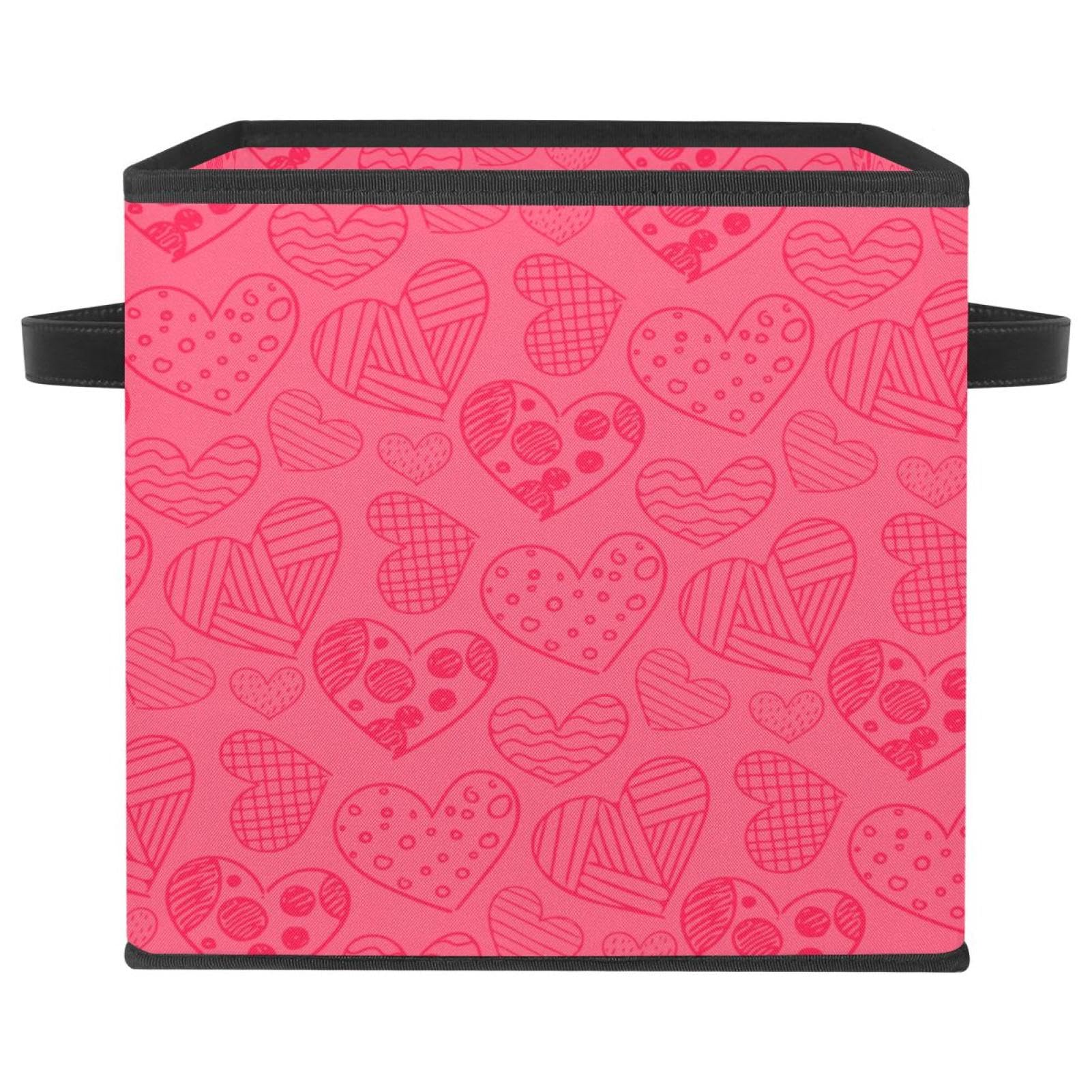 Boîte de rangement pliable tissu cœurs anti-désordre pour jouets