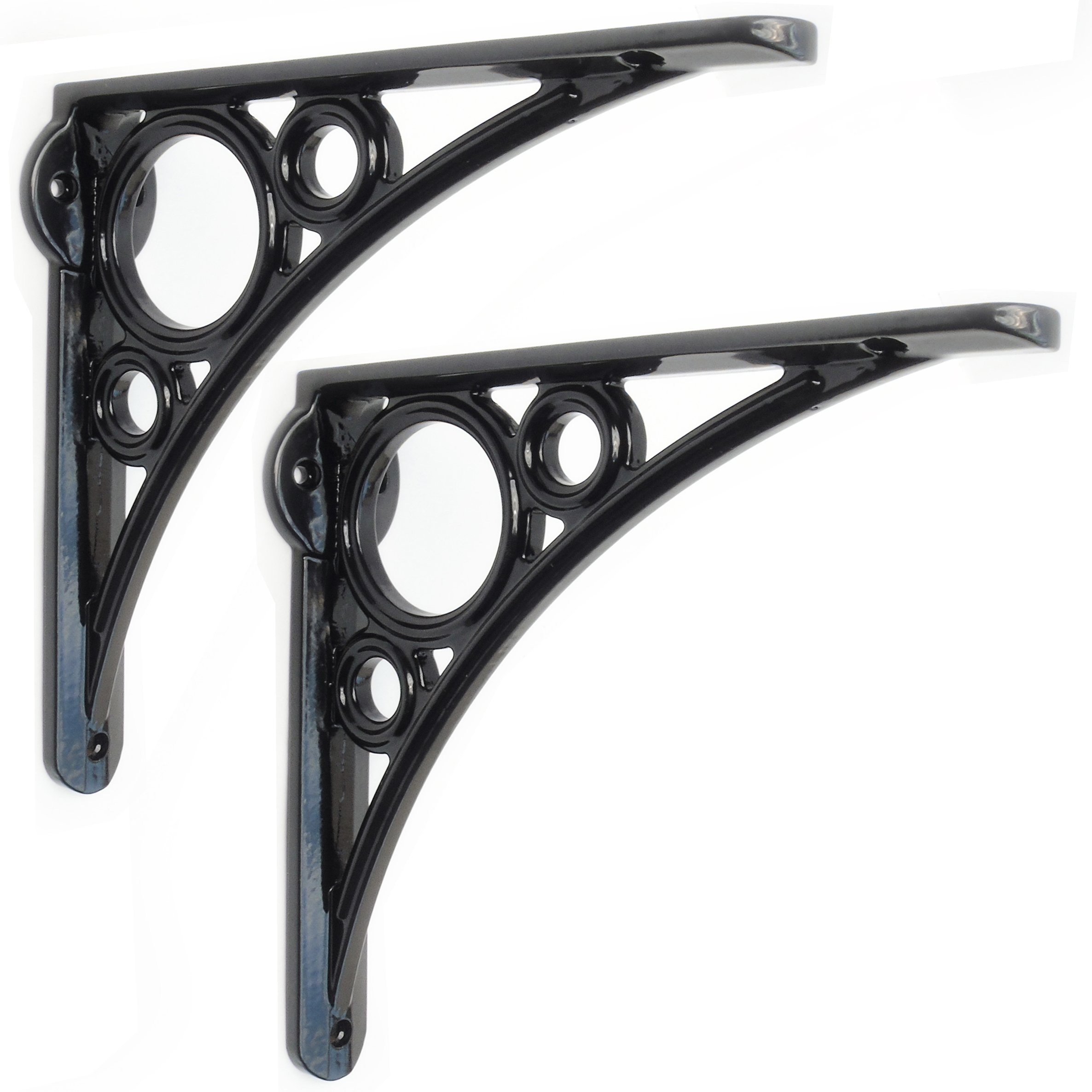 Buy Jones & Grey Pair Industrial Style Cast Iron Metal Shelf Brackets