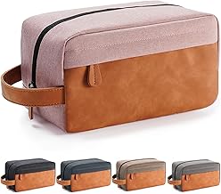 Travel Toiletry Bag for Men, Hanging Toiletry Bag Water Repellent PU Leather Travel Bag for Toiletry Accessories, PU Leather, pink, PU Leather