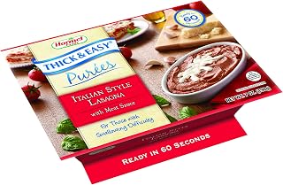 Thick & Easy Purees Italian Style Lasagna with Meat Sauce Puree - 7 oz Trays, Case of 7 for Dysphagia Diets