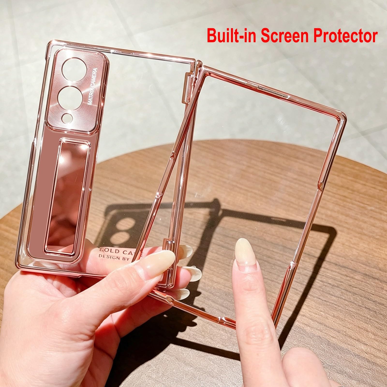 Generic Custodia compatibile con Samsung Galaxy Z Fold 6 (colore: argento) protezione cerniera posteriore trasparente custodia con copertura dello schermo