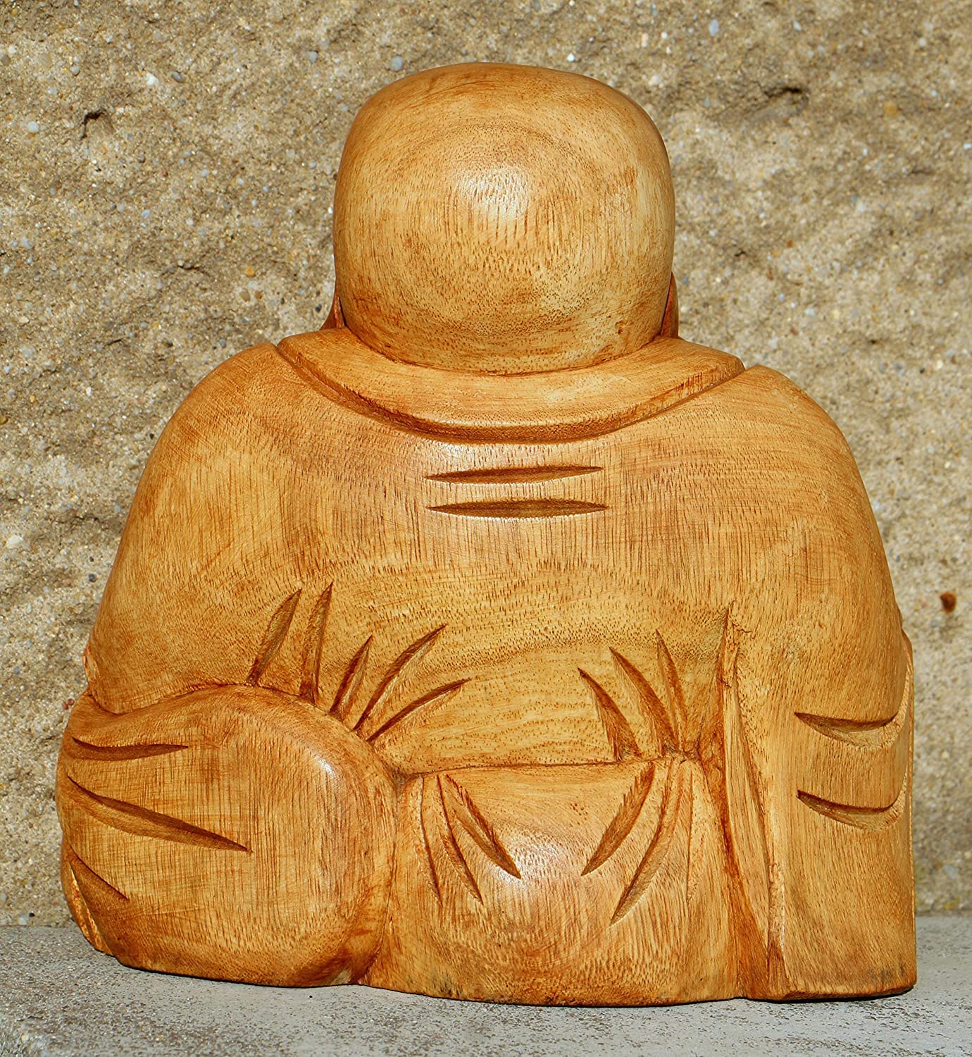 Super schöner 40 cm BUDDHA Happy HOLZ BUDDA FENG SHUI Bali Buda BH40
