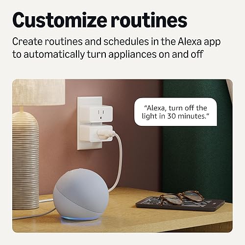 Miniatura 4 de Tienda Basics Enchufe inteligente, funciona solo con Alexa, Wi-Fi de 2.4 GHz, no requiere concentrador, 1 paquete, blanco