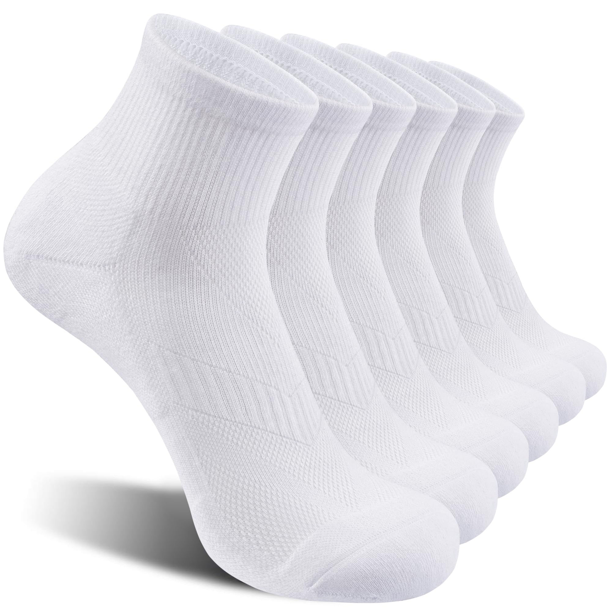 Men's Ankle Socks Cotton Cushioned Athletic Running Socks 6 Pack