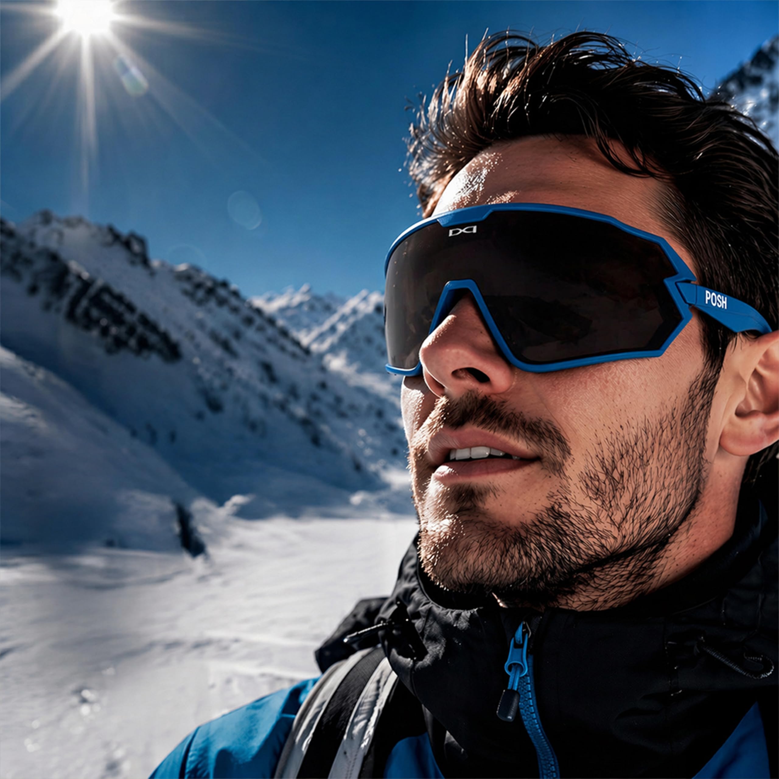 POSH Sport Sonnenbrille aus TR 90 - Polarisierte Fahrradbrille mit UV400-Filter - mit Herausnehmbarem Anti-Schweiß-Schwamm und Gummieinsätzen an Nase und Schläfen - für Herren und Damen