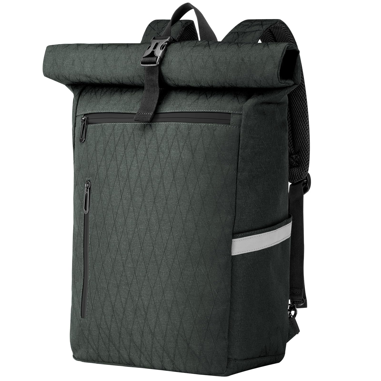 Wiserset Fahrradtasche für Gepäckträger, 22L Fahrradtaschen Rucksack für Herren, Multi-Fach Gepäckträgertasche mit Laptopfach, 2in1 fahrradtasche Rucksack Kombi, Reflektierend,Schwarz